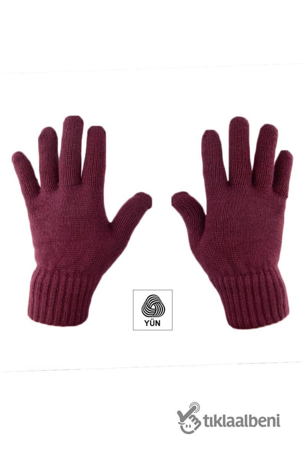 Erkek Kaliteli Yün Eldiven F5507 Bordo