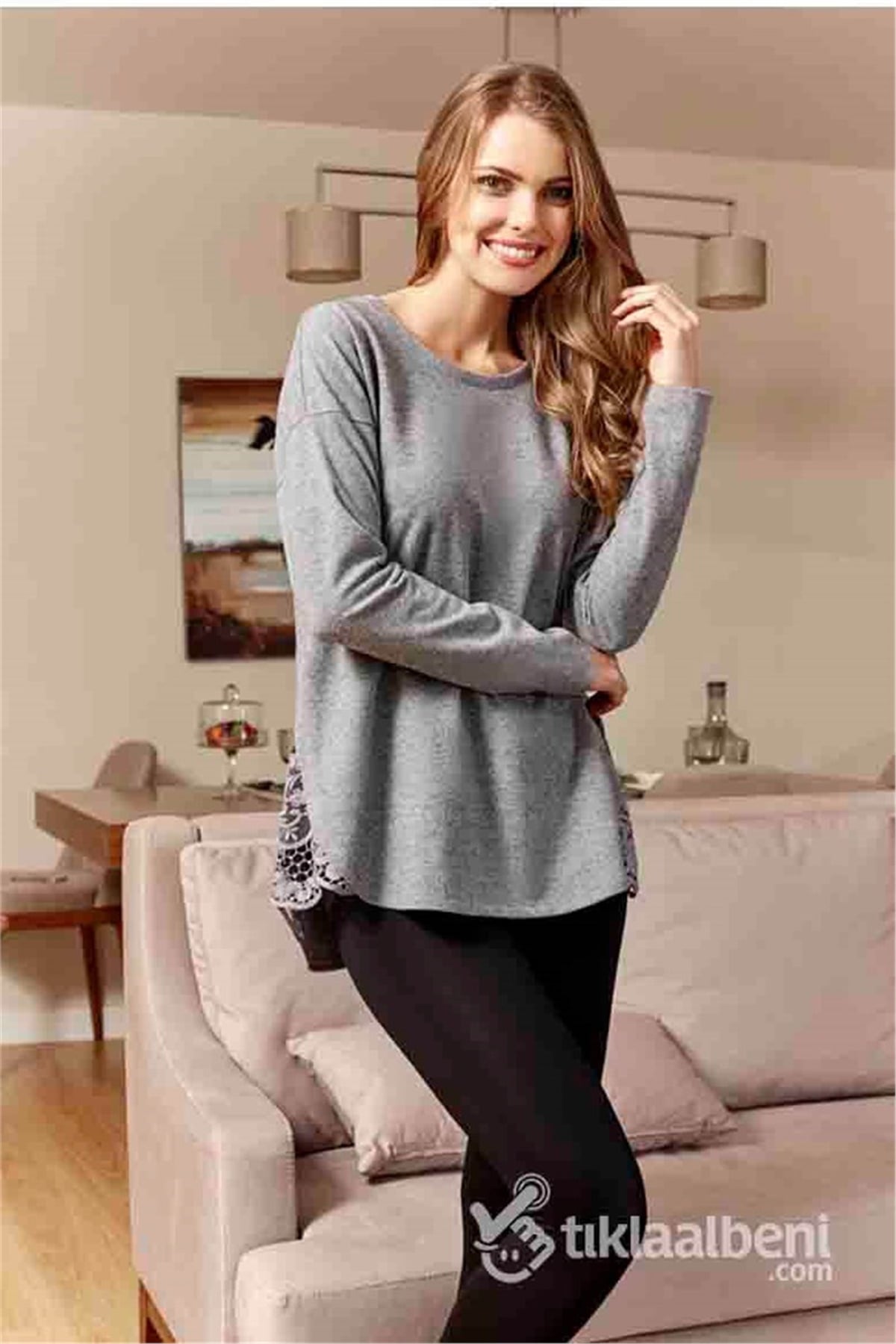 Eros ESK 20566 Bisiklet Yaka Bayan Pijama Takımı