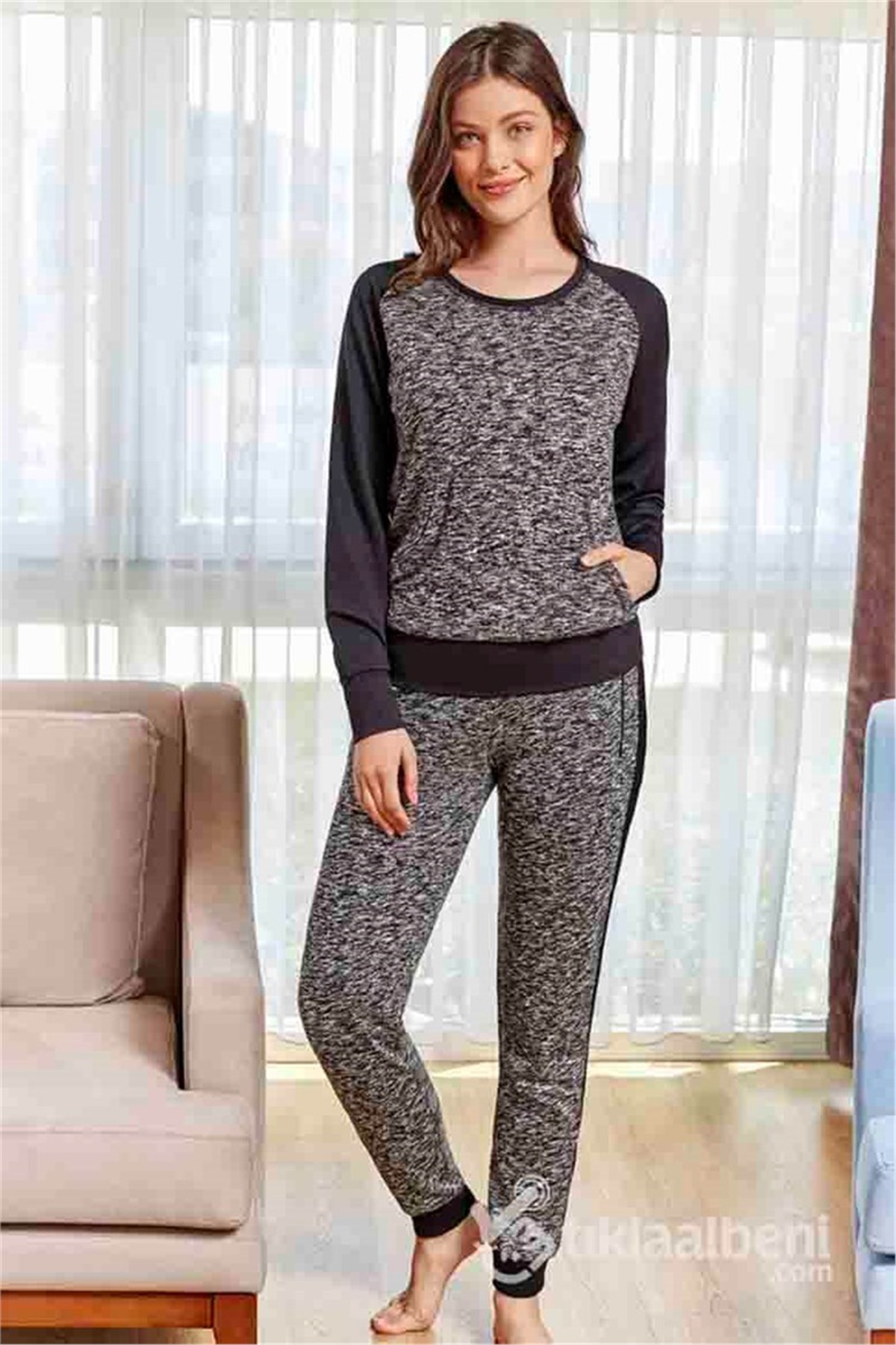 Eros ESK 20660 Bisiklet Yaka Bayan Pijama Takımı