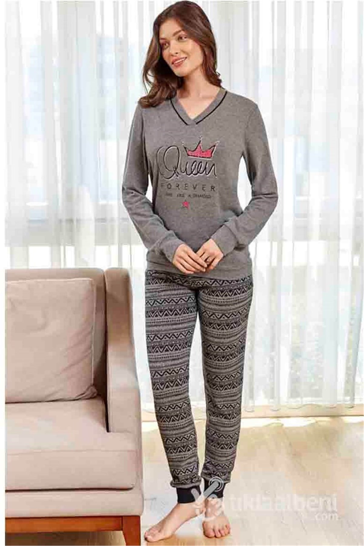 Eros ESK 20670 V Yaka Bayan Pijama Takımı