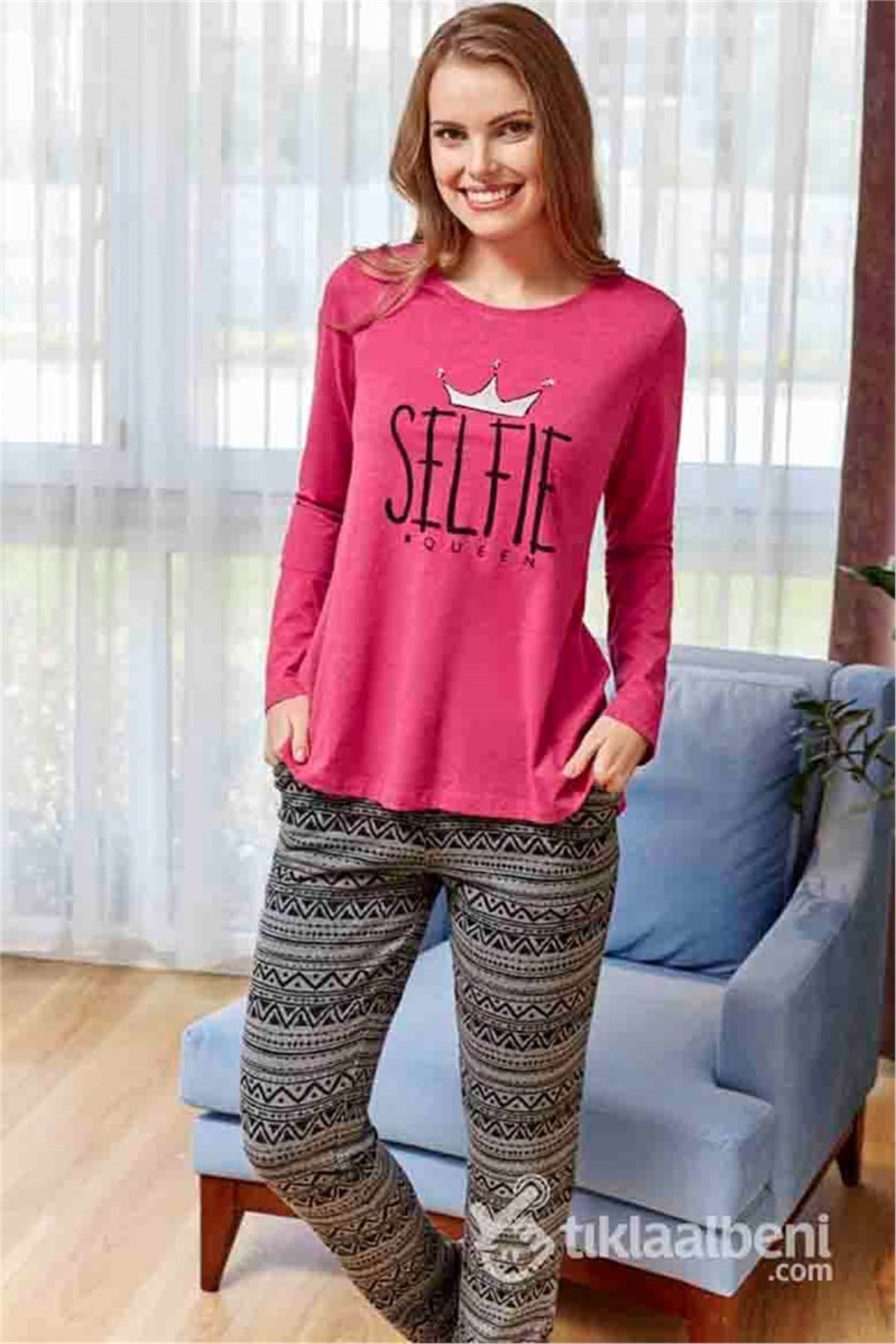 Eros ESK 20672  V Yaka Bayan Pijama Takımı