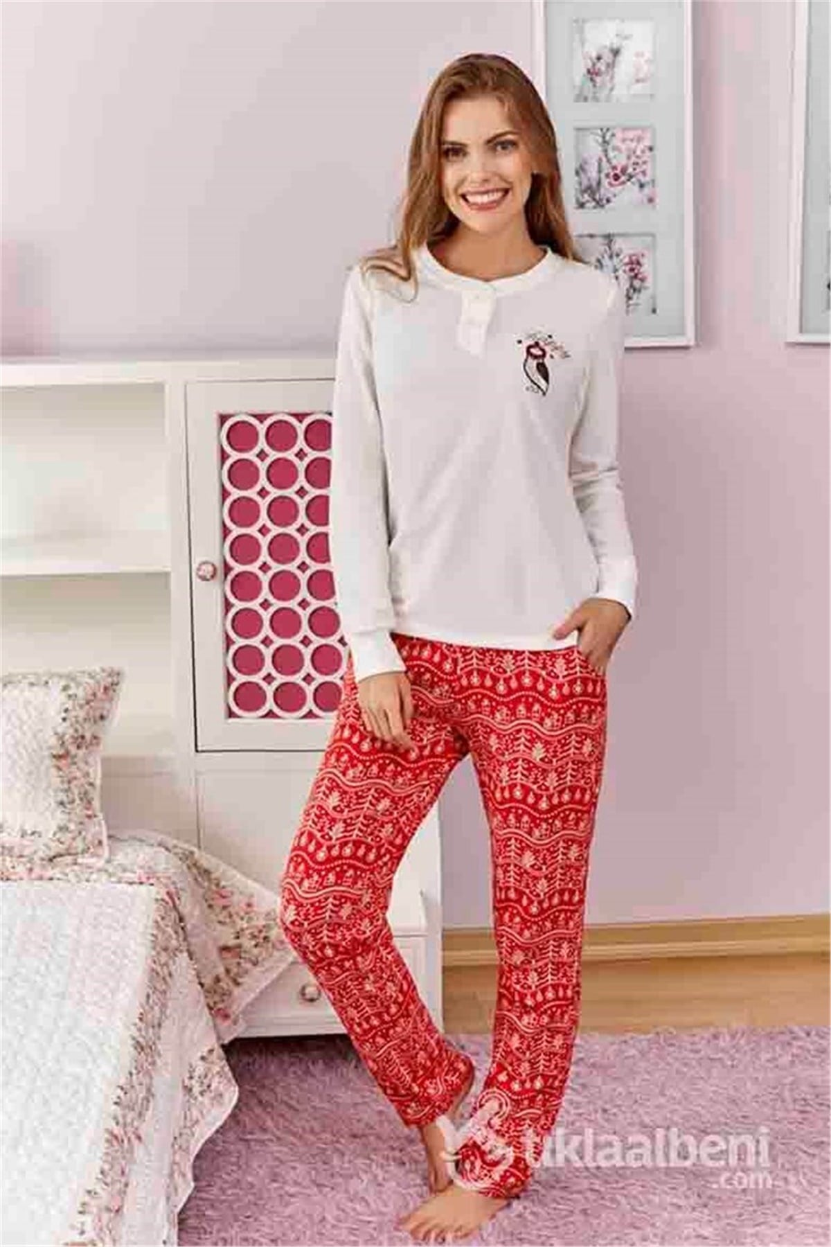 Eros ESK 20692 Bisiklet Yaka Bayan Pijama Takımı