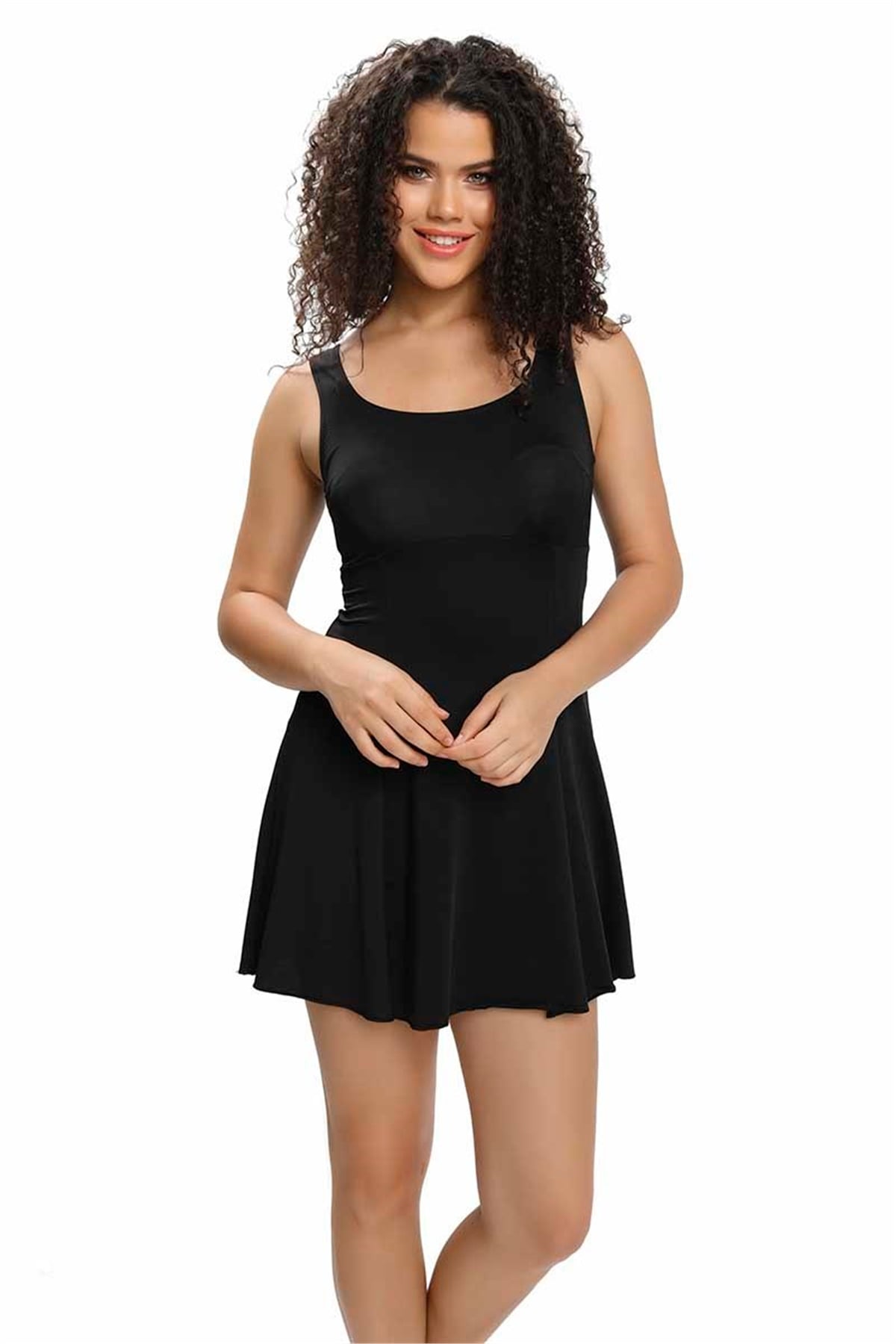 Etekli Mayo, Şortlu Elbise Mayo Cesa 3208001 Siyah