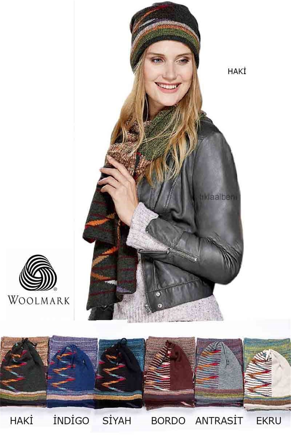 Bayan Yün Atkı Bere 2'li Takım - Melissa