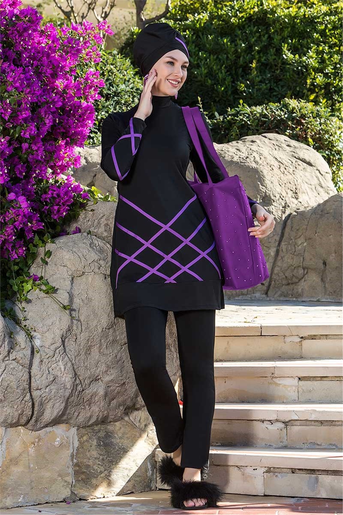 Frozn Siyah Tesettür Mayo  A252