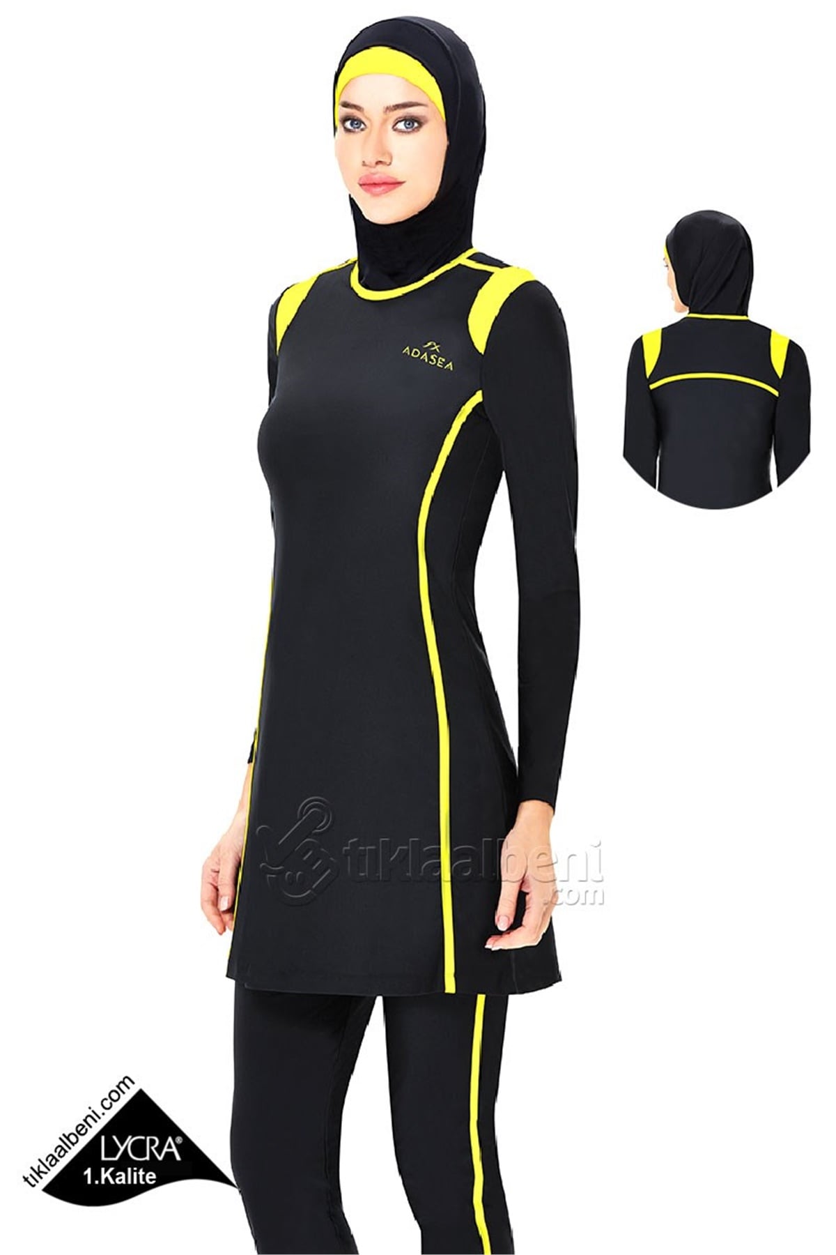 Full Lycra Tam Tesettür Mayo - Adasea 4024 Siyah