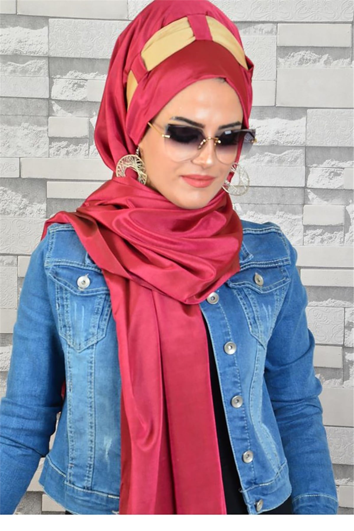 Fuşya Jakarlı Hazır Türban bnd8005