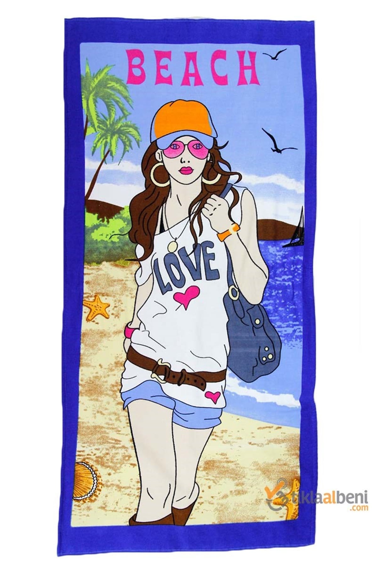 Genç Kız Plaj Havlusu Beach Love P12 