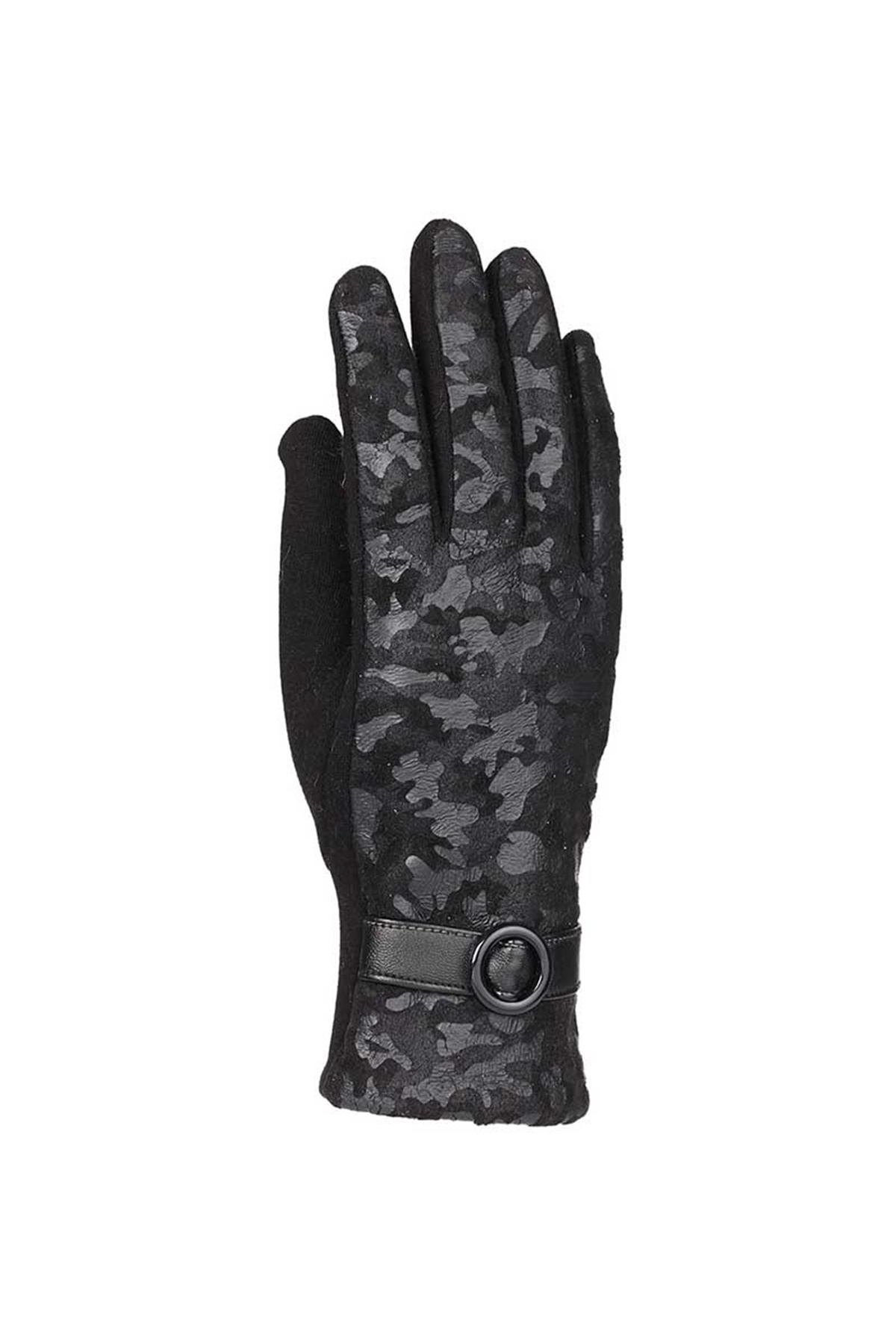 Halka Kemer Detaylı Tarz Kadın Eldiven 82501-11 - Siyah