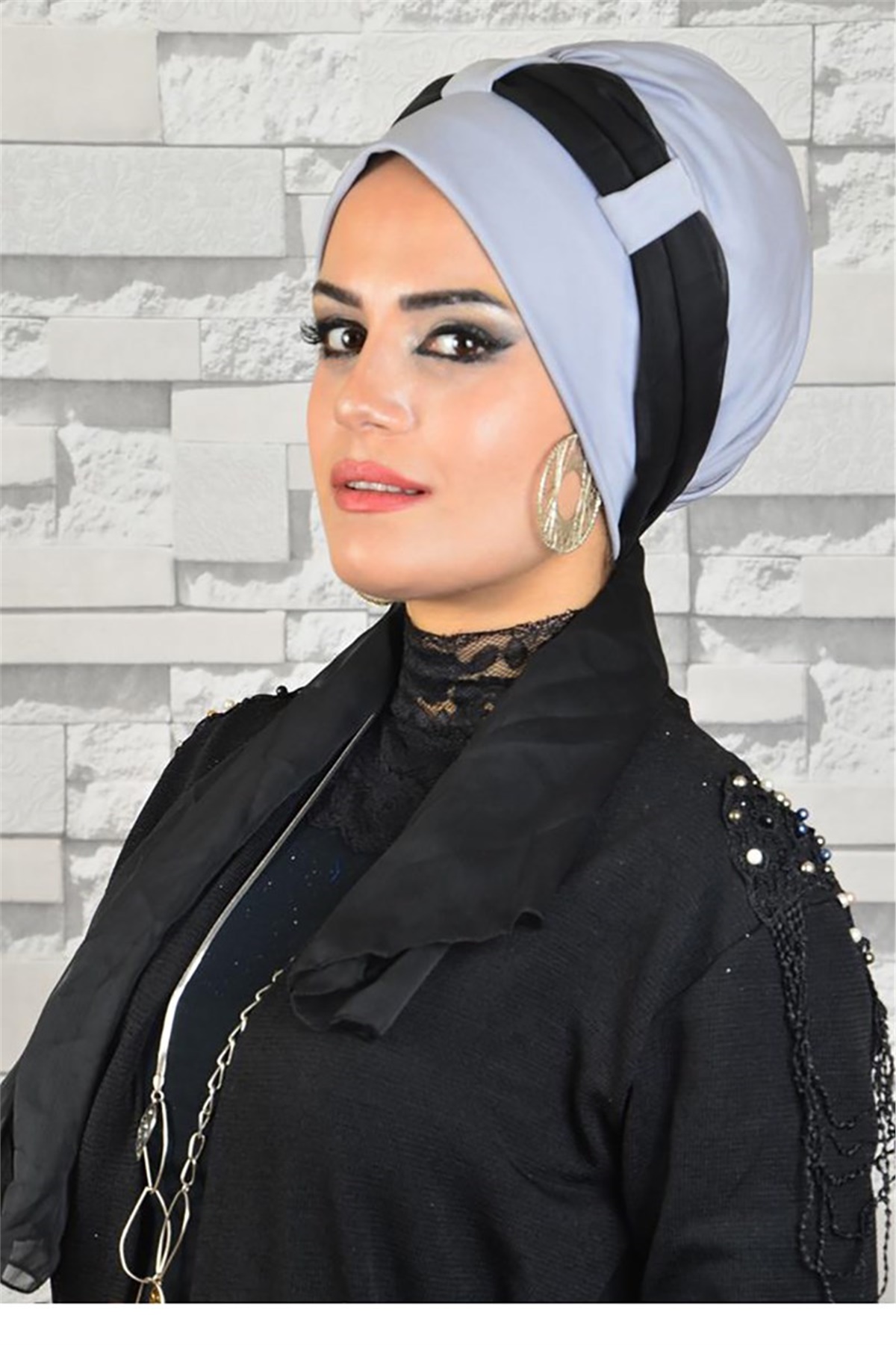 Hazır Gri Fularlı  Bone tb2037