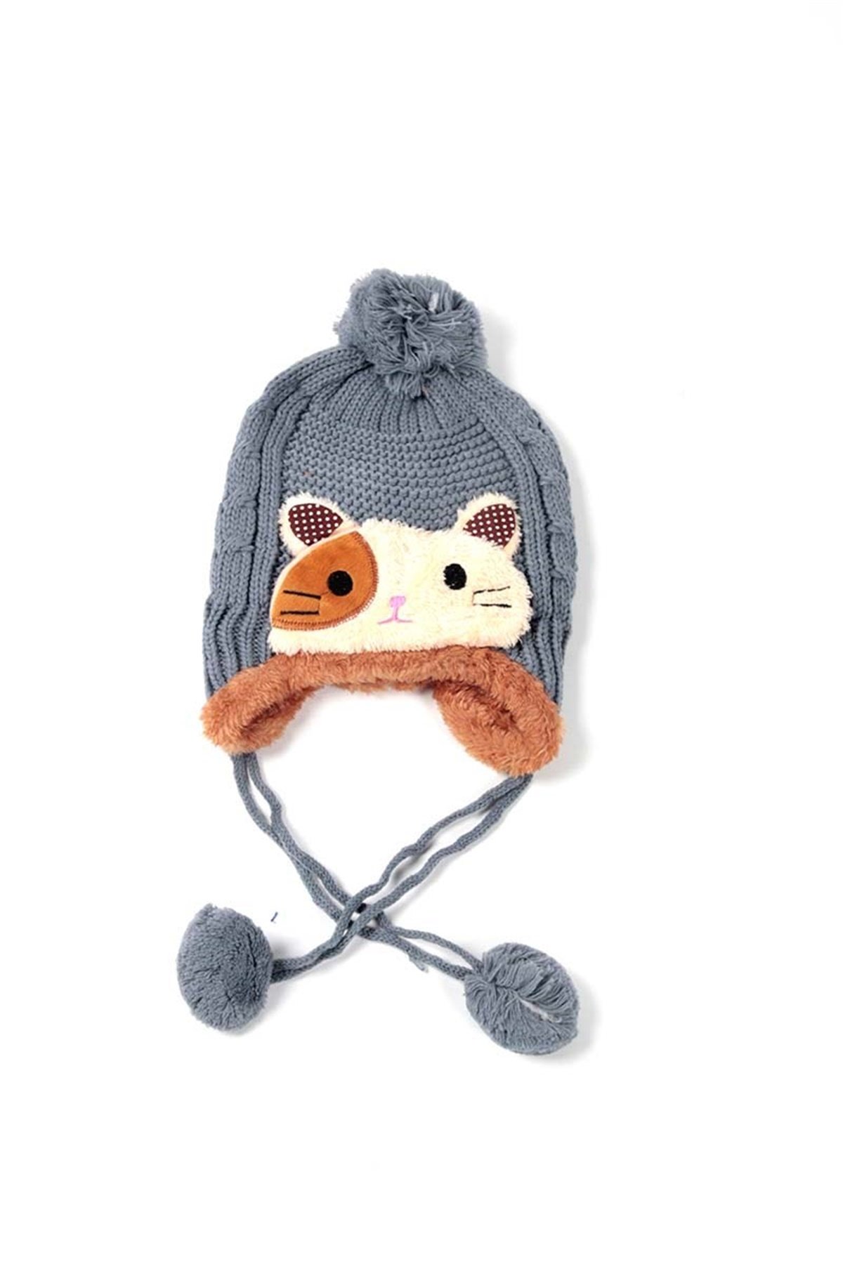 İçi Kürklü Erkek Çocuk Kulaklı Bere, Antrasit