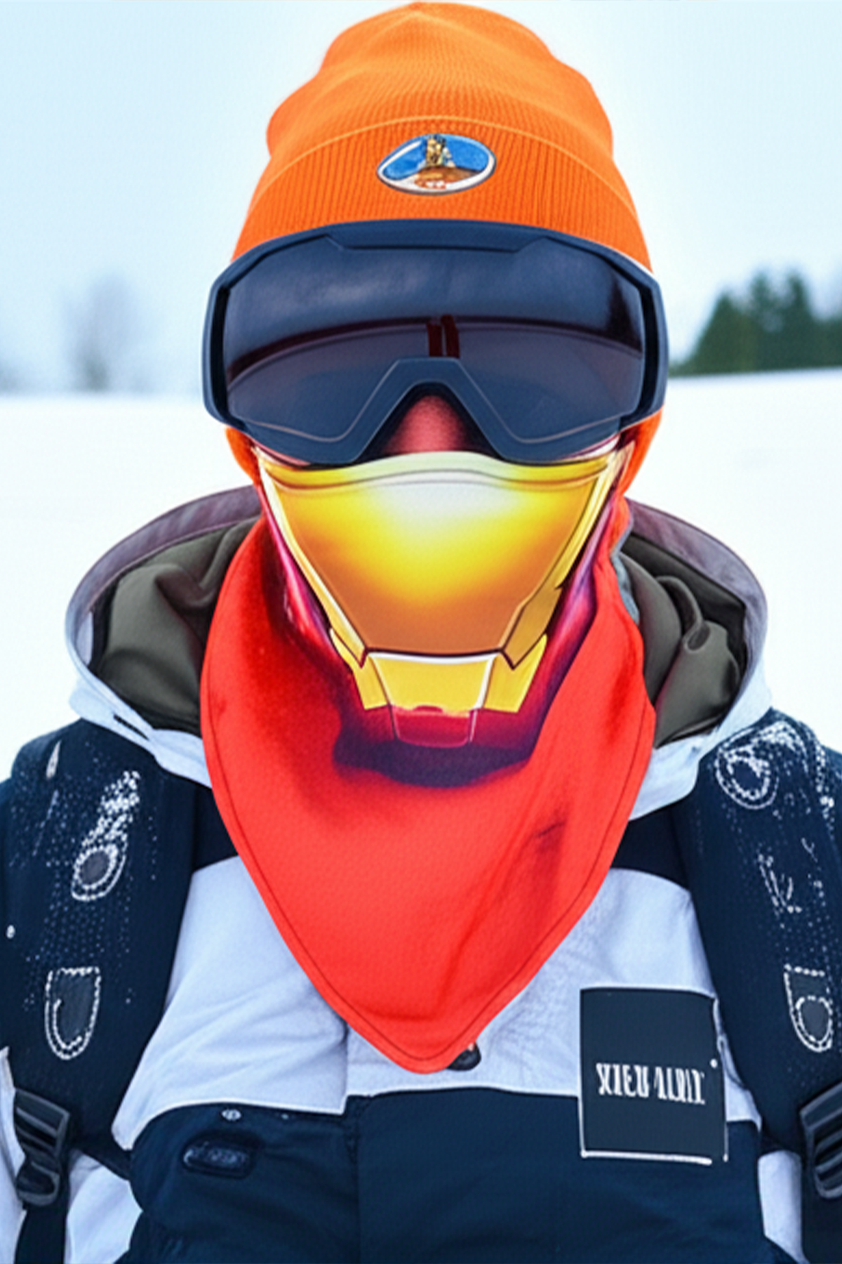 İron Man Özel Tasarım Kayak ve Snowboard Maskesi SS2104