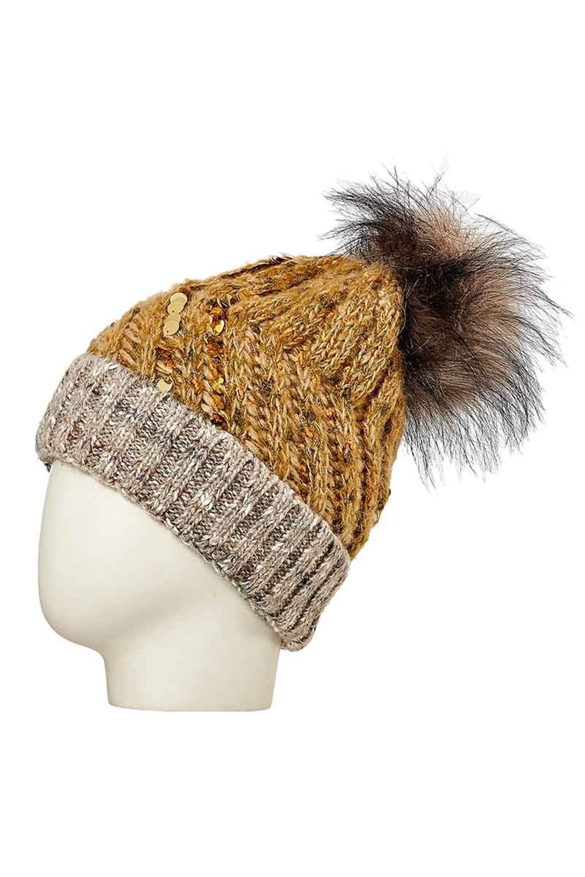 Kadın Yün Bere 24831 - Hardal