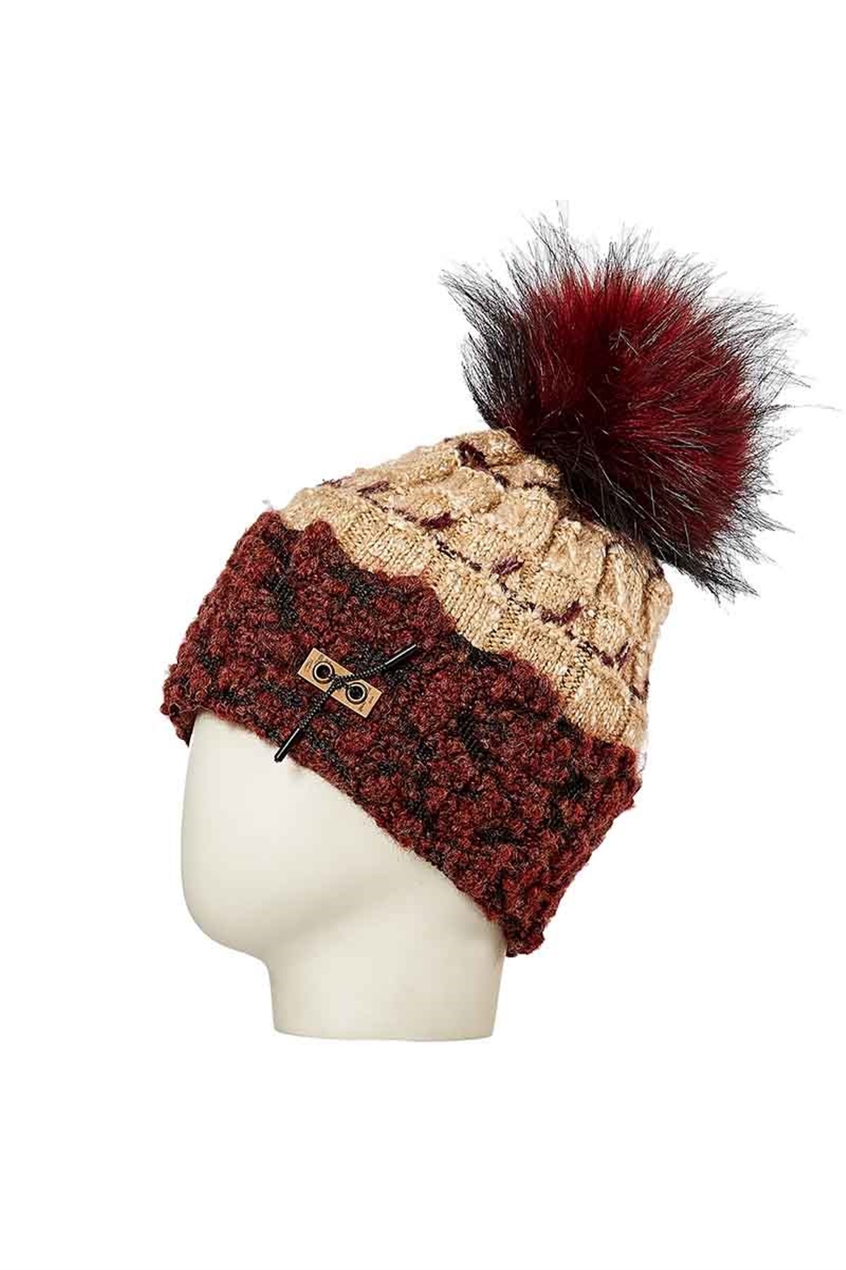 Kadın Yün Bere 24831 - Krem