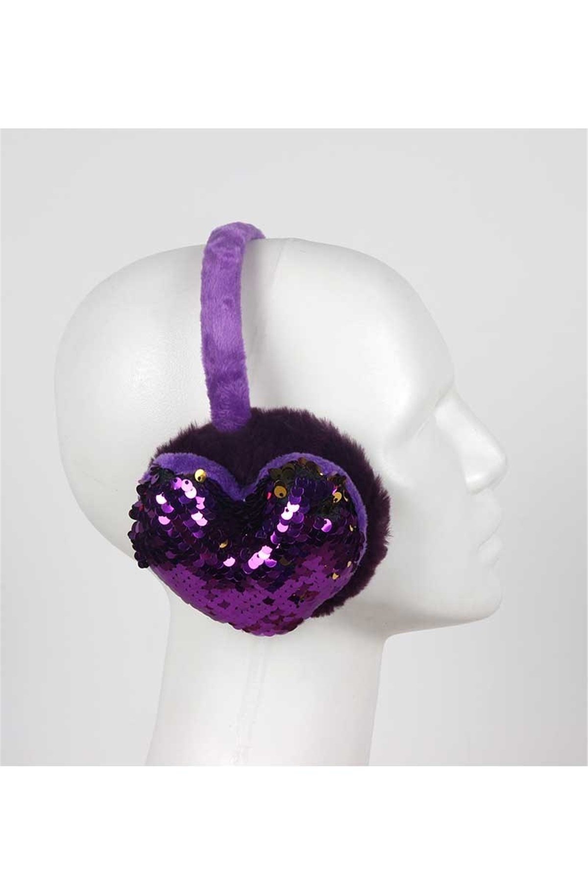 Kalpli Kışlık Kulaklık, Kız Çocuk Kışlık Kulaklık CK5062 - Mor