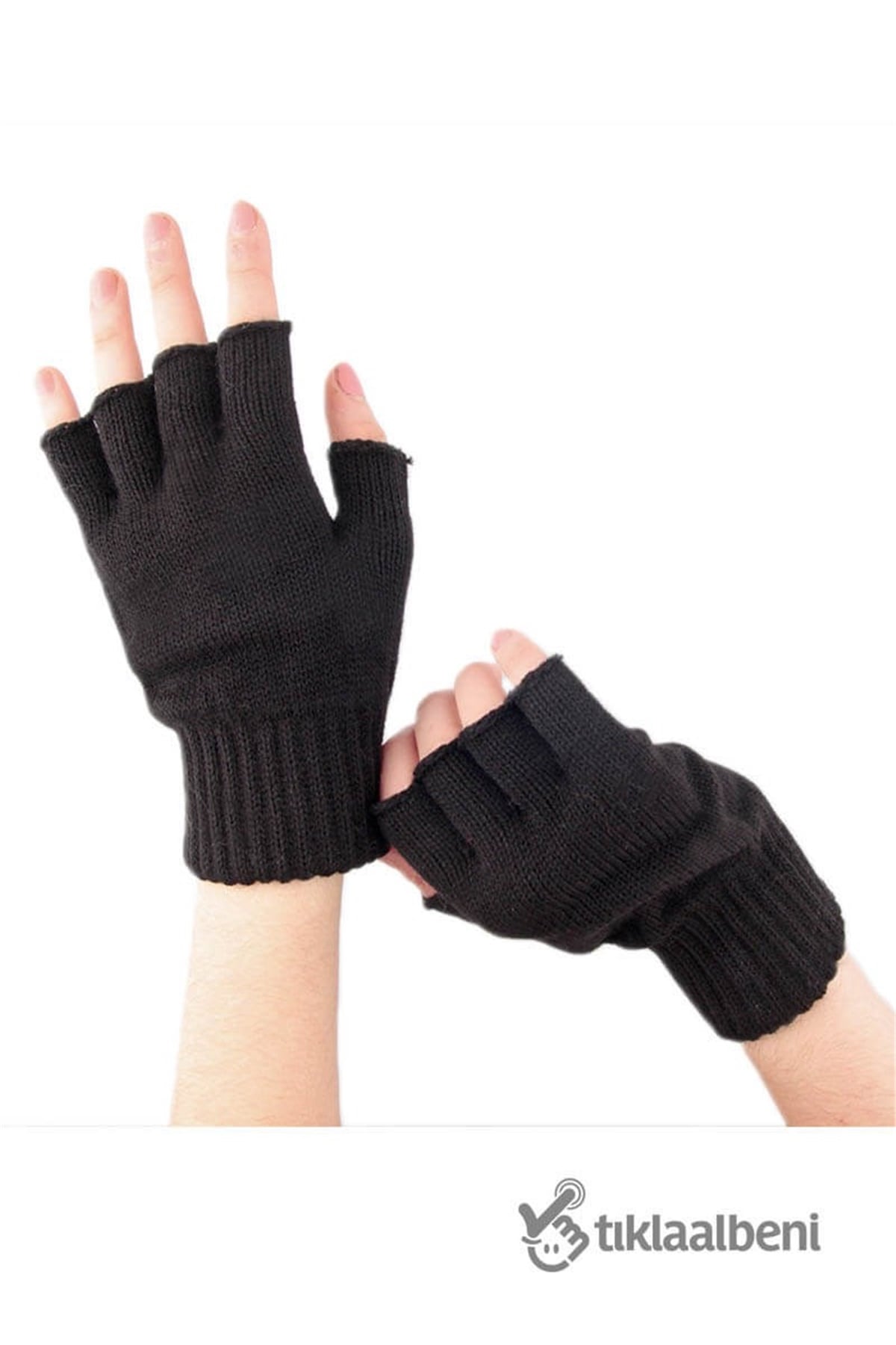 Kesik Eldiven, Parmaksız Eldiven Bayan 5501 - Siyah