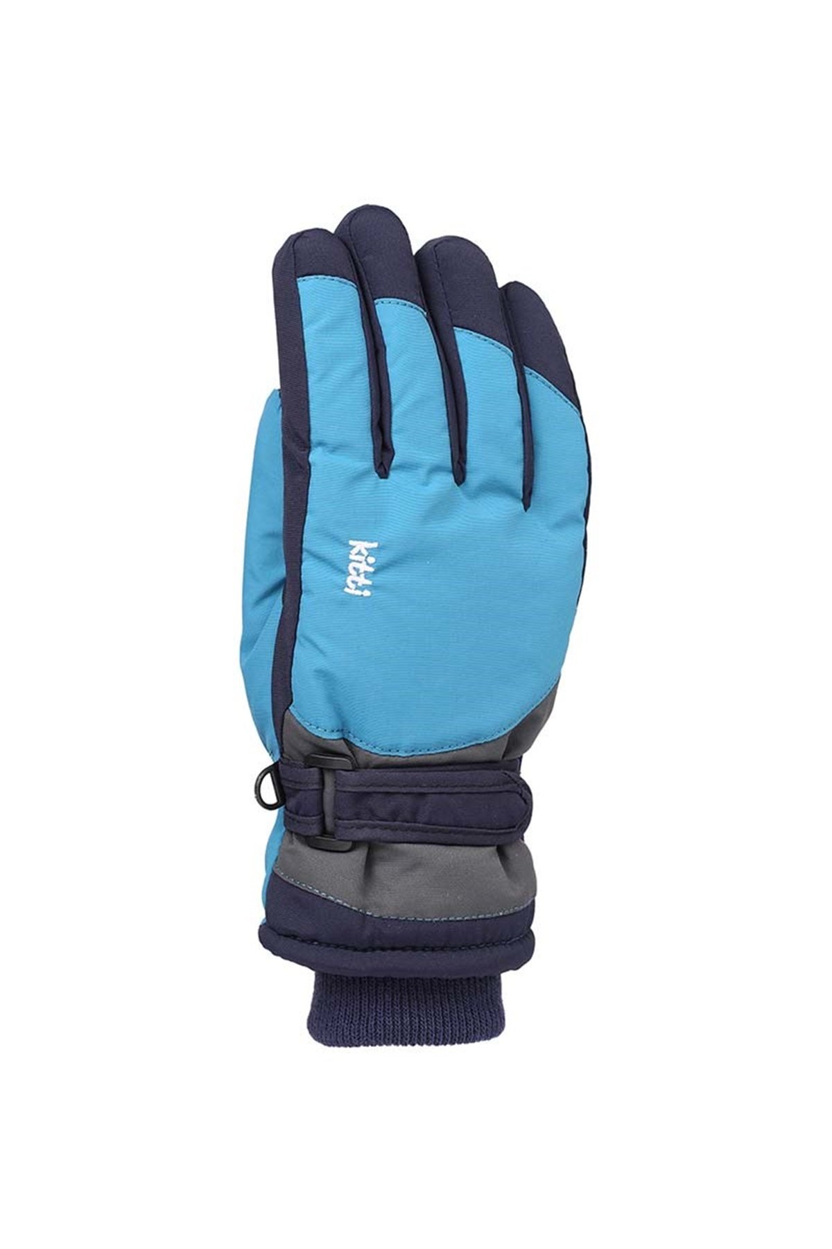 Kız Çocuk Mavi Çıtçıtlı Kar Eldiveni 9-15 Yaş - KR422-5