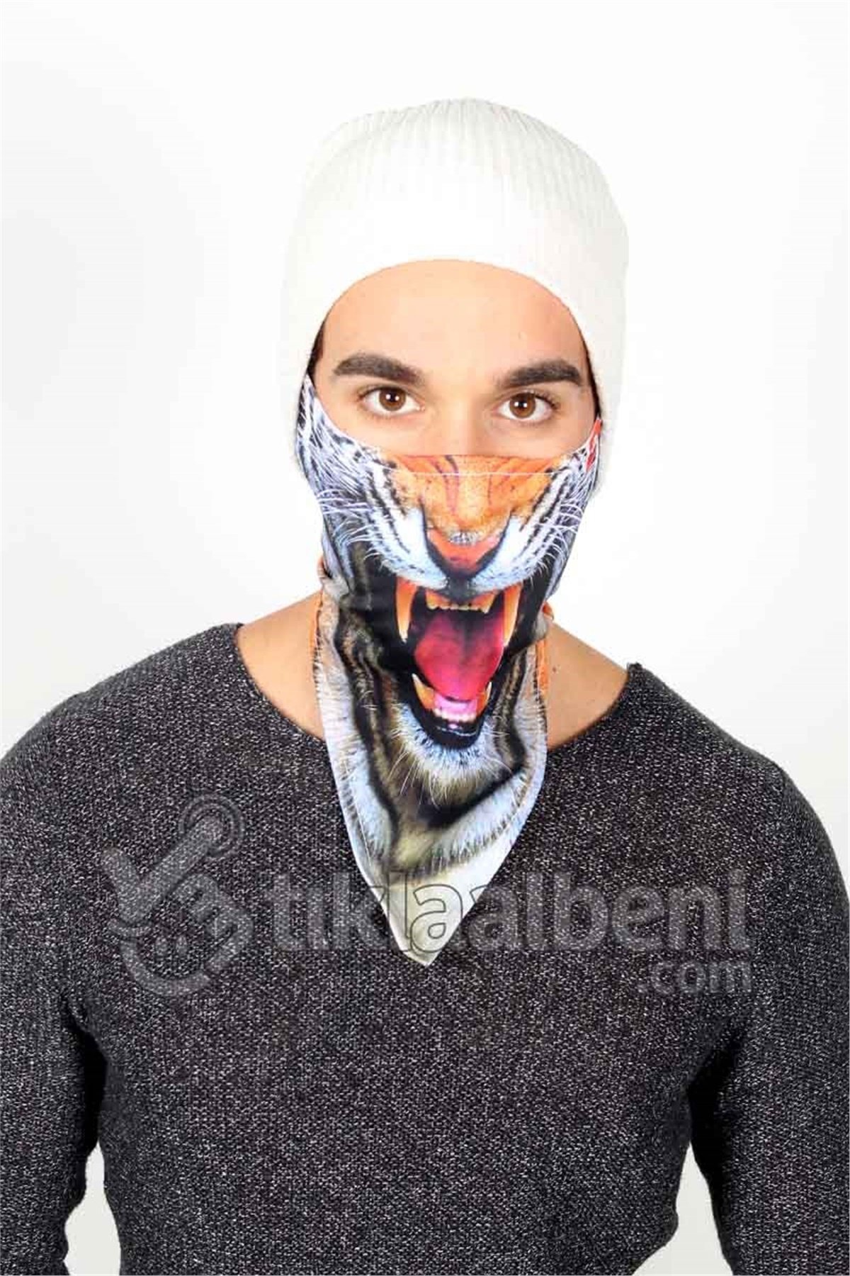 Kızgın Kaplan 3D Kar, Kayak Yüz Maskesi - 119-9