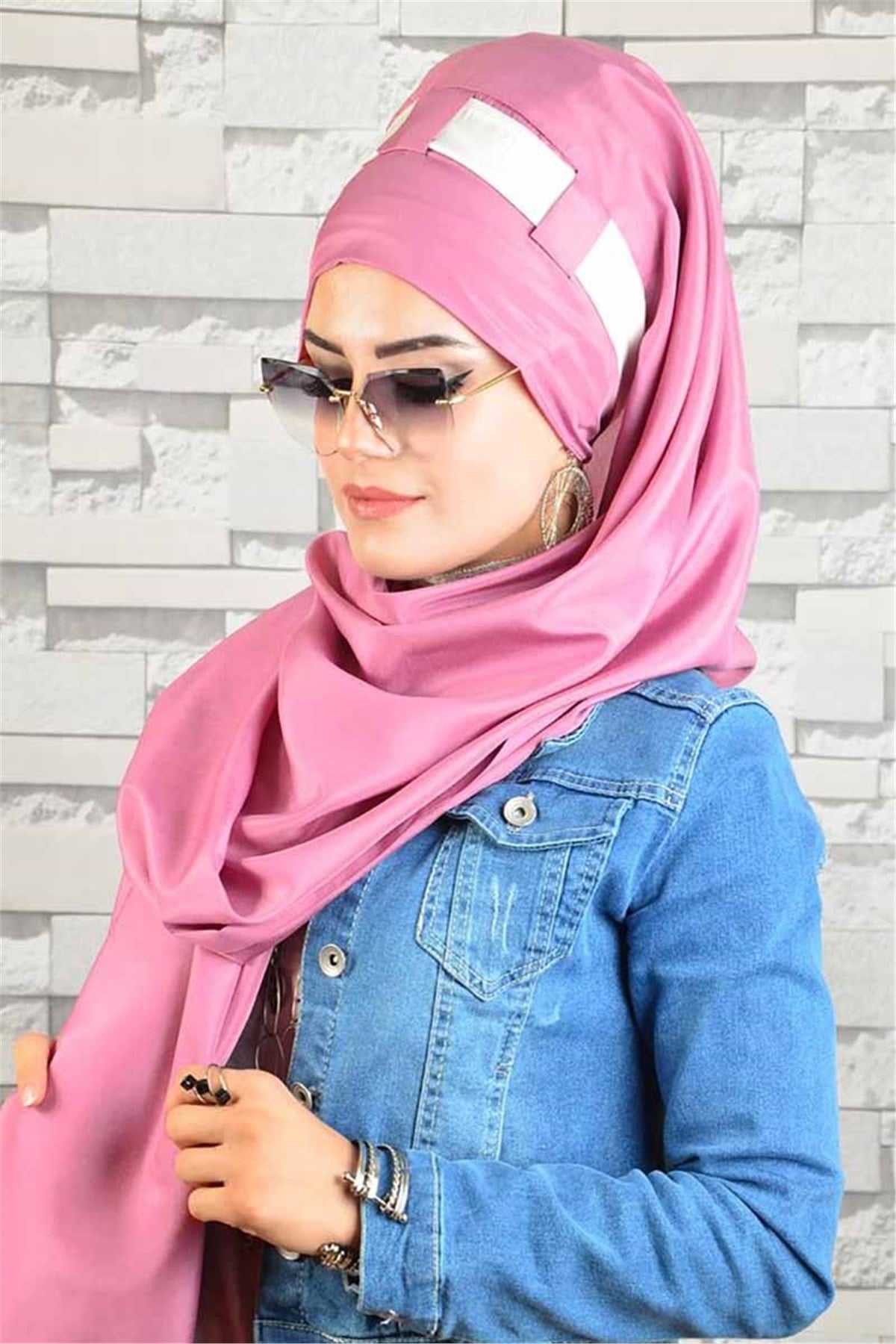Krem Gülkurusu Hazır Türban bnd8020
