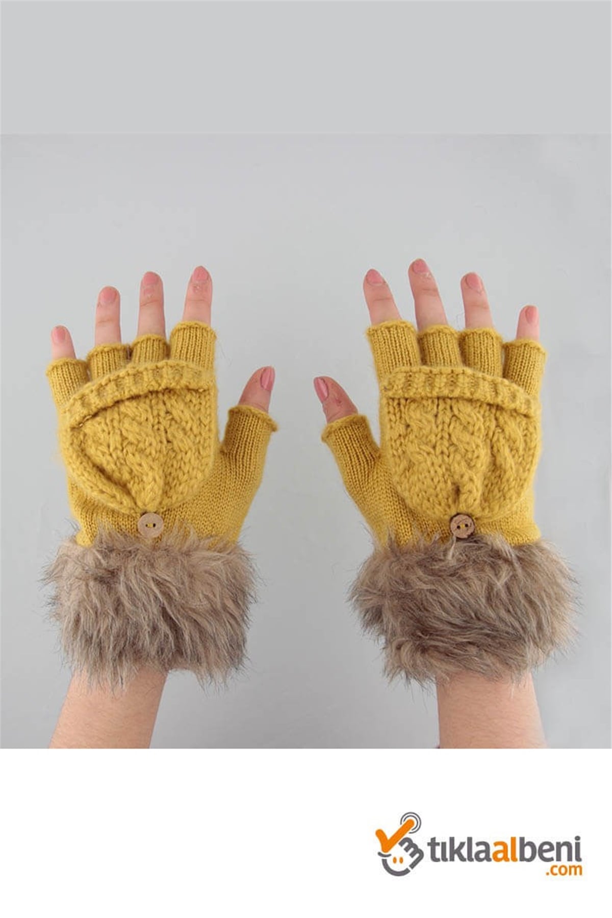 Kürklü Parmaksız Eldiven 5 Renk Seçeneği