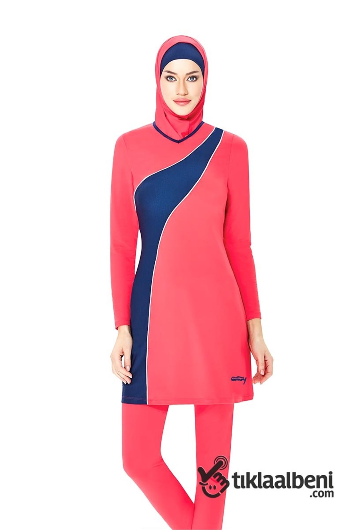 Likralı Tam Tesettür Mayo, Tesmay 1130 - Mercan
