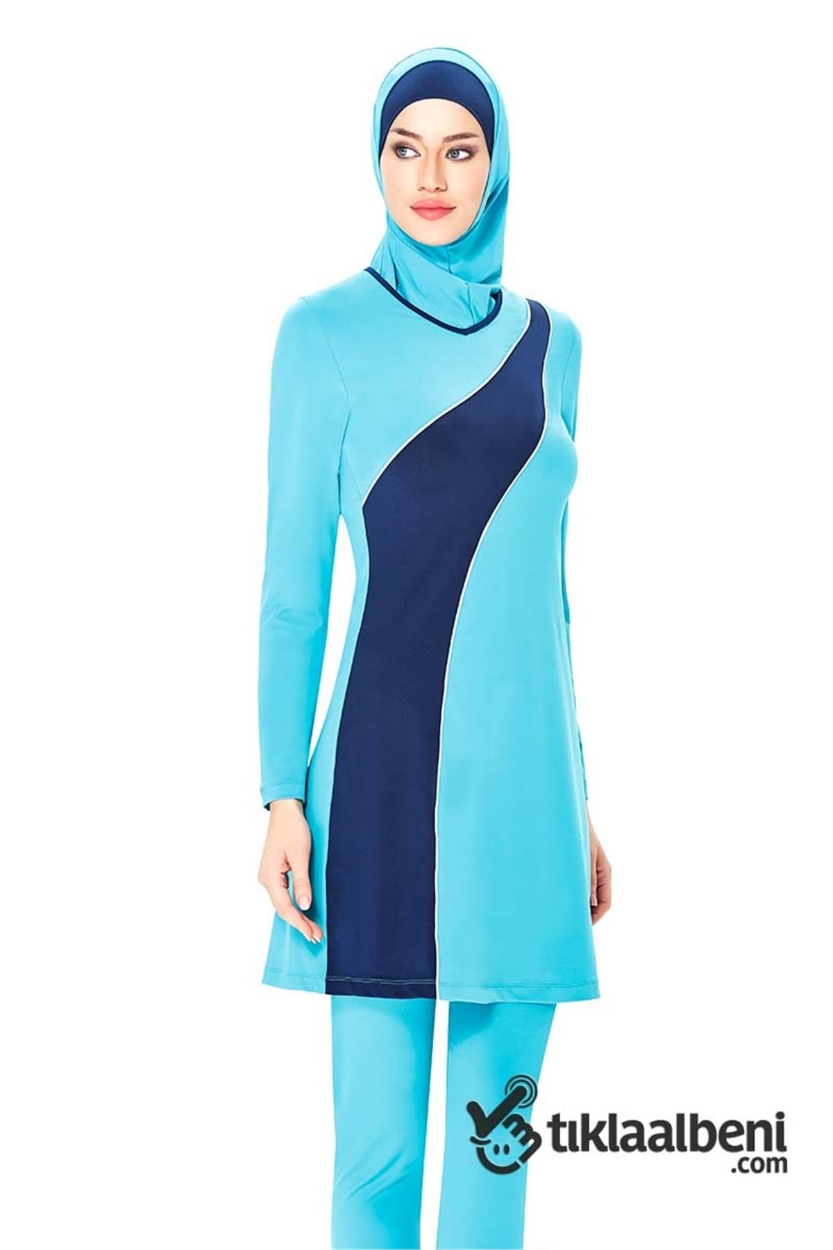Likralı Tam Tesettür Mayo, Tesmay 1130 - Mint