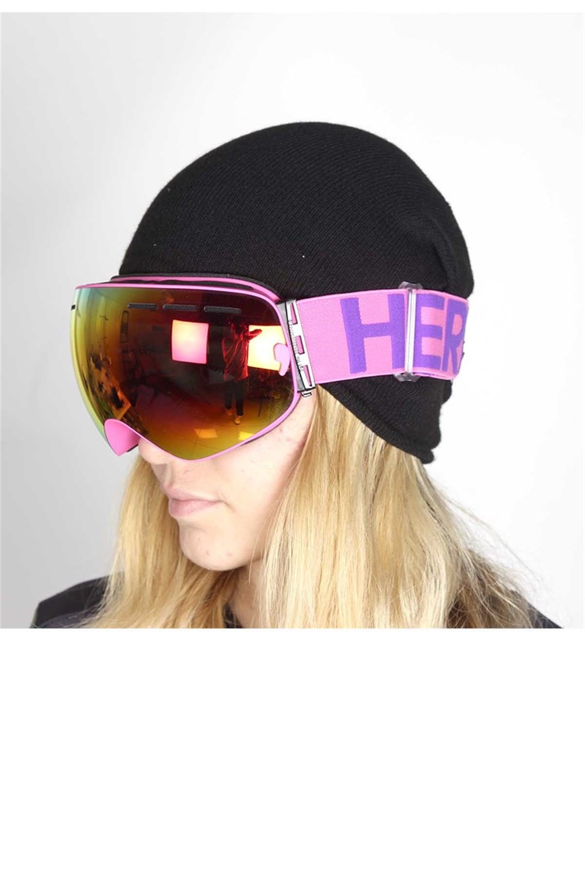 Mandallı Snowboard ve Kayak Gözlüğü Pembe SSG116