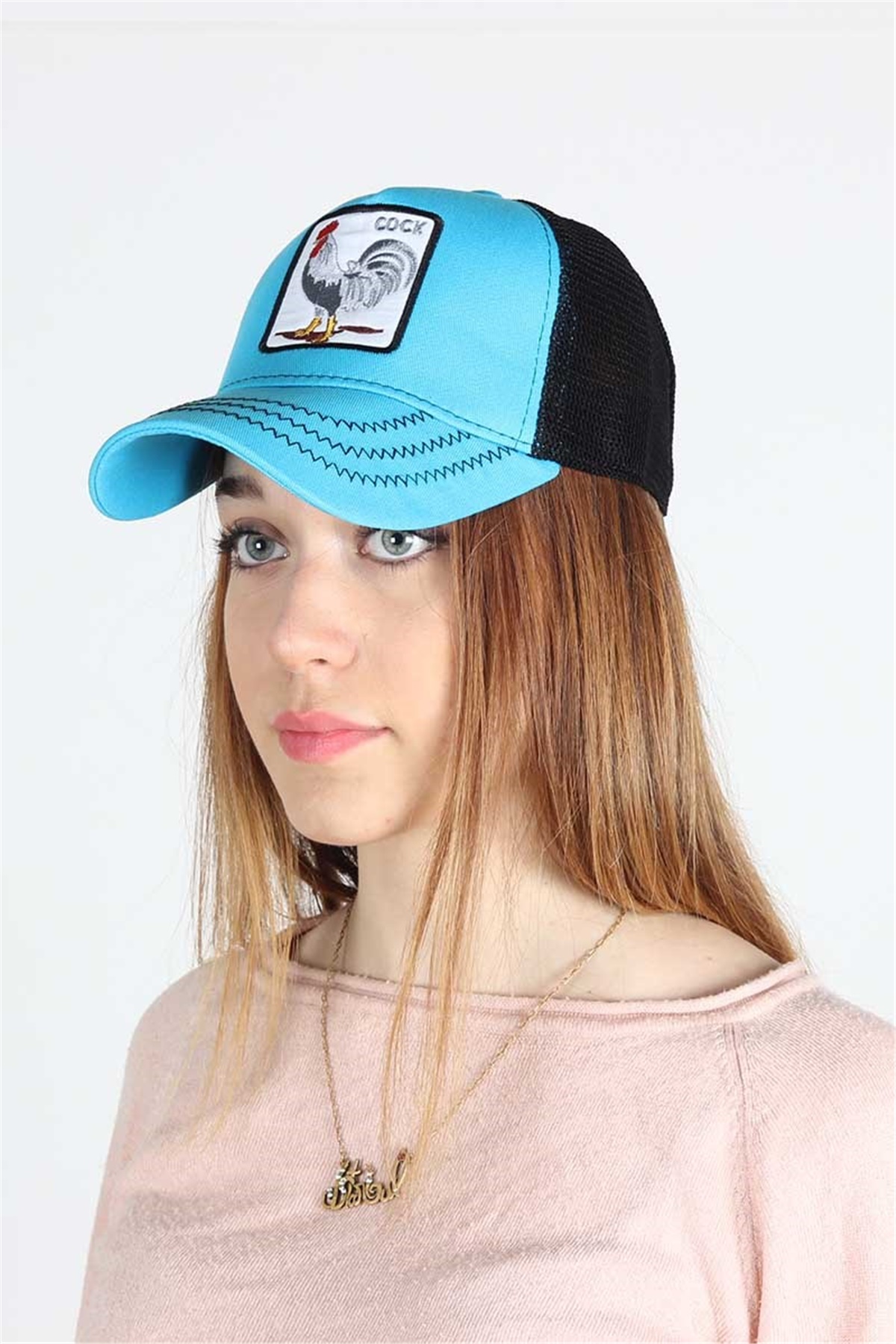 Mavi Horozlu Şapka S1155-14