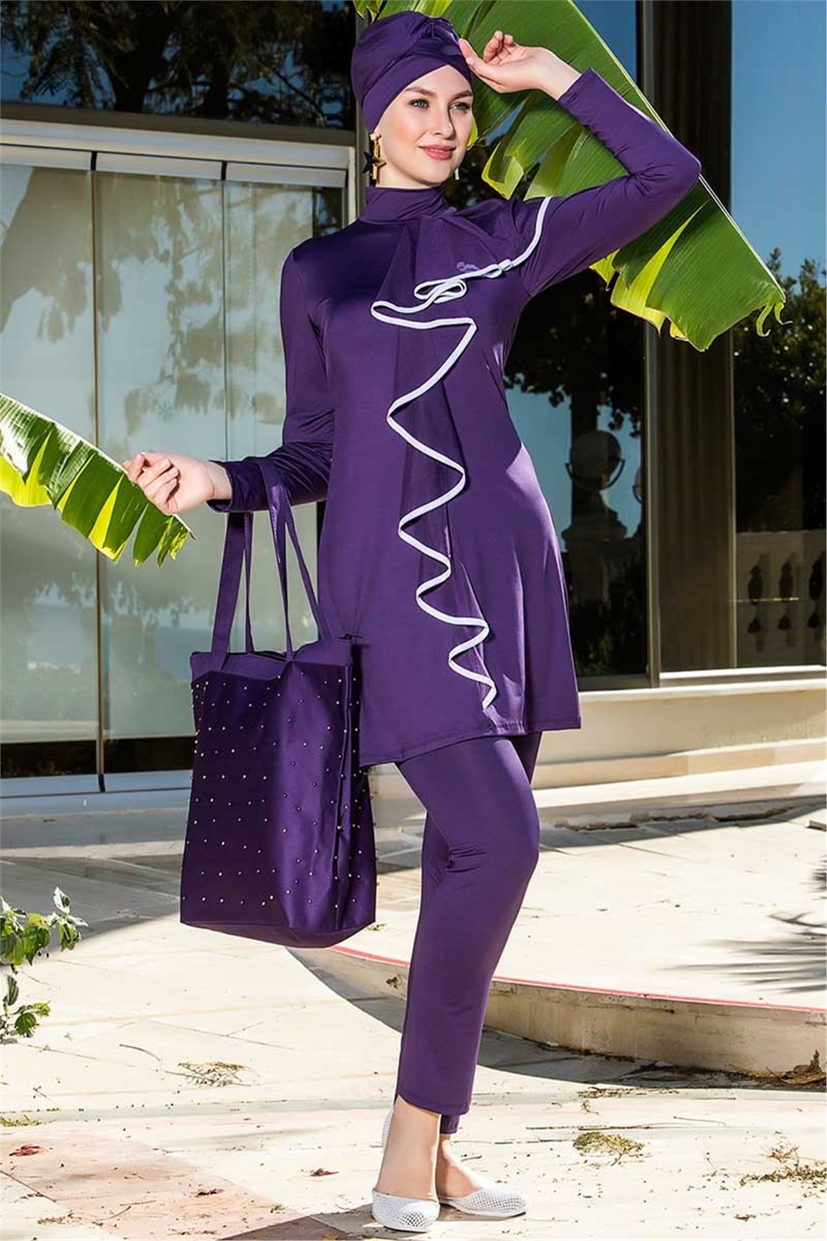 Modern Tasarım Tesettür Mayo A268 - Mor