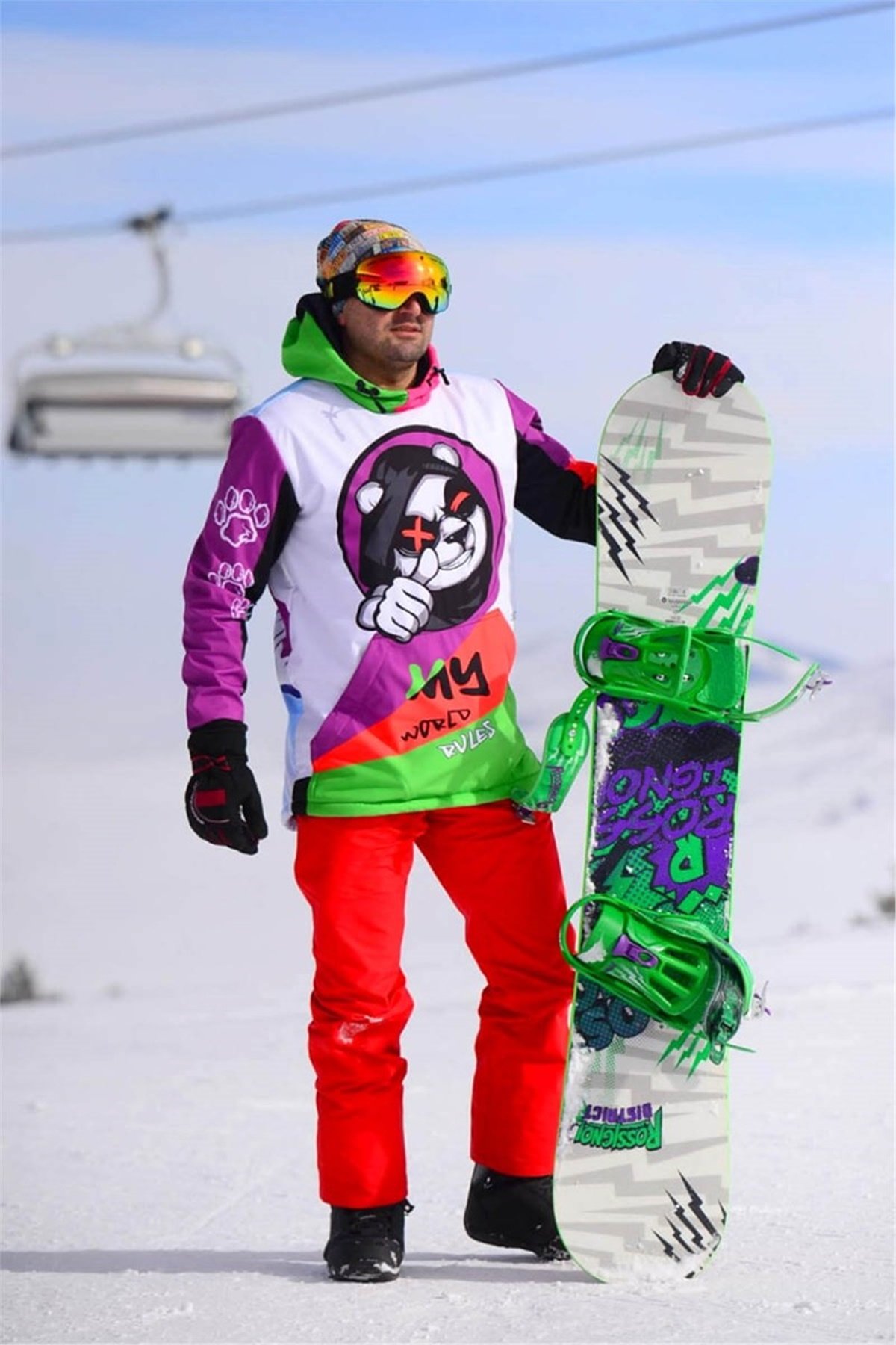 My World May Rules Snowsea Panda Snowboard ve Kayak Montu / Snowsea SS7640