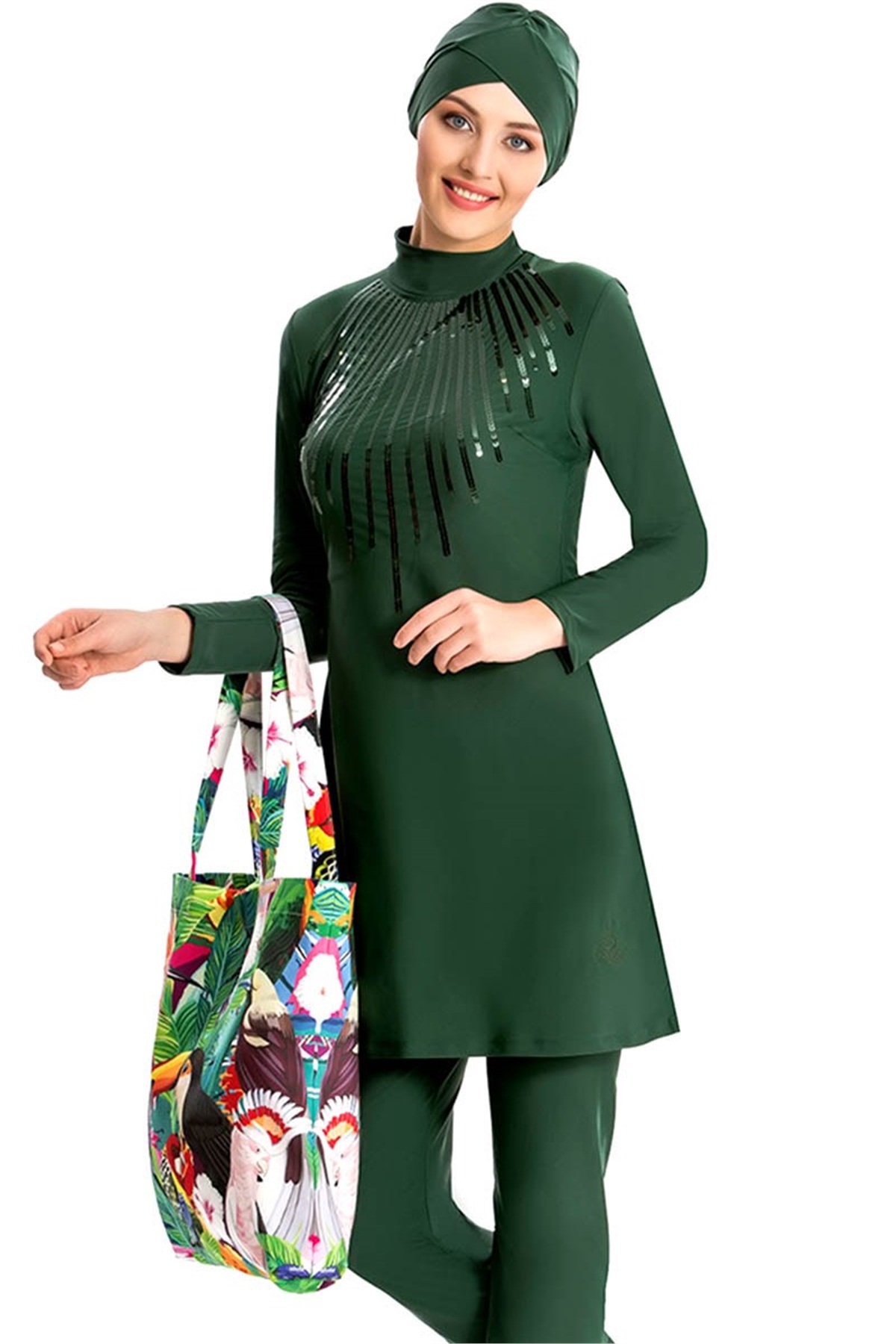 Orjinal Tesettür Mayo Haşema Armes Olivia 3208403 - Yeşil