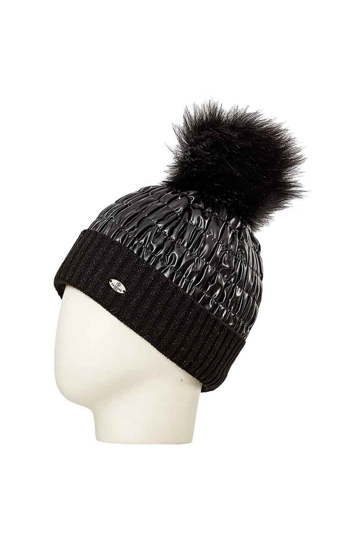 Parlak Kadın Bere 25151 - Siyah