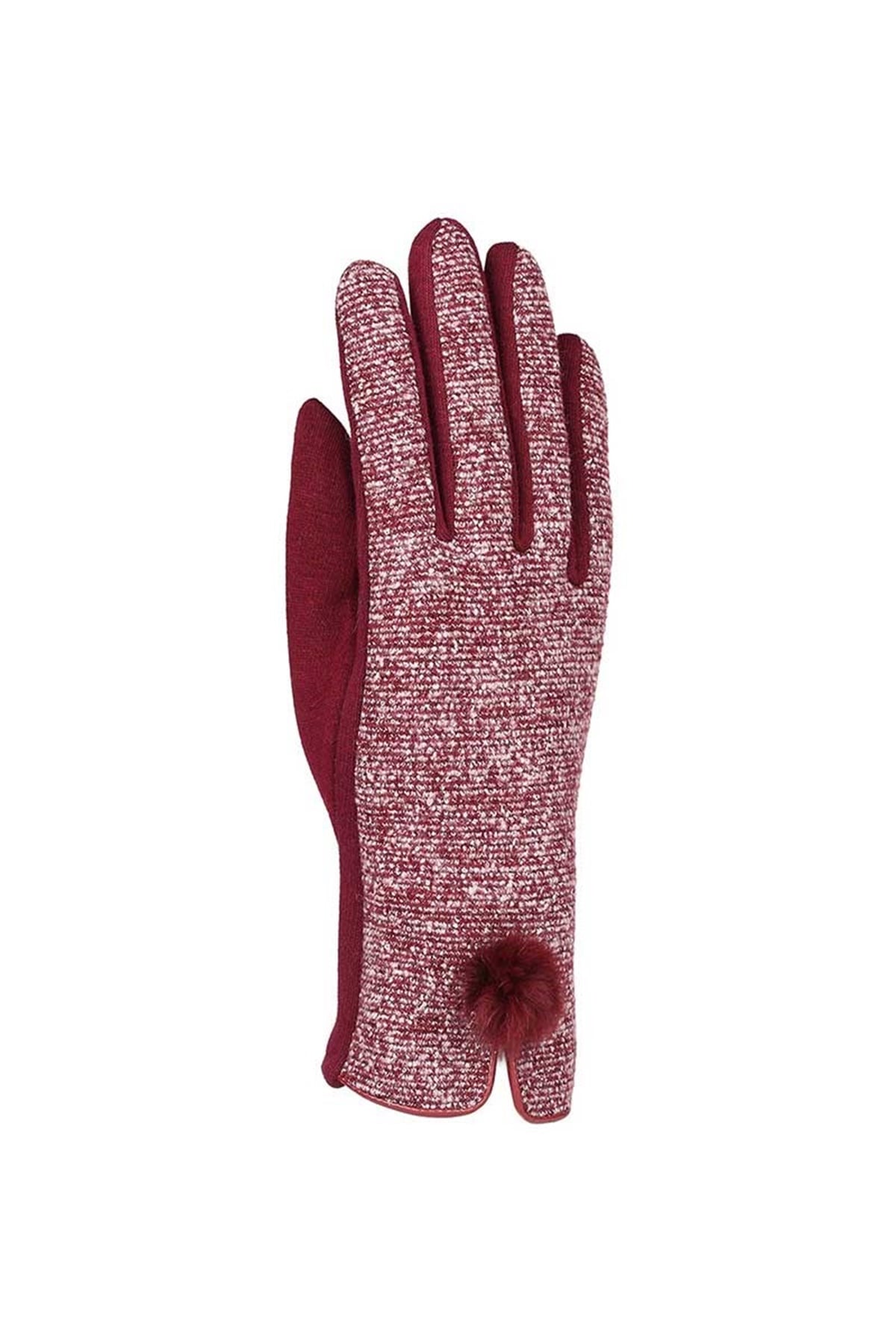Ponponlu Kadın Eldiven 82501-4 - Kırmızı