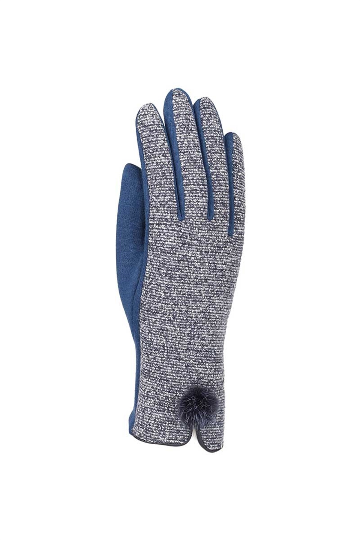 Ponponlu Kadın Eldiven 82501-4 - Mavi