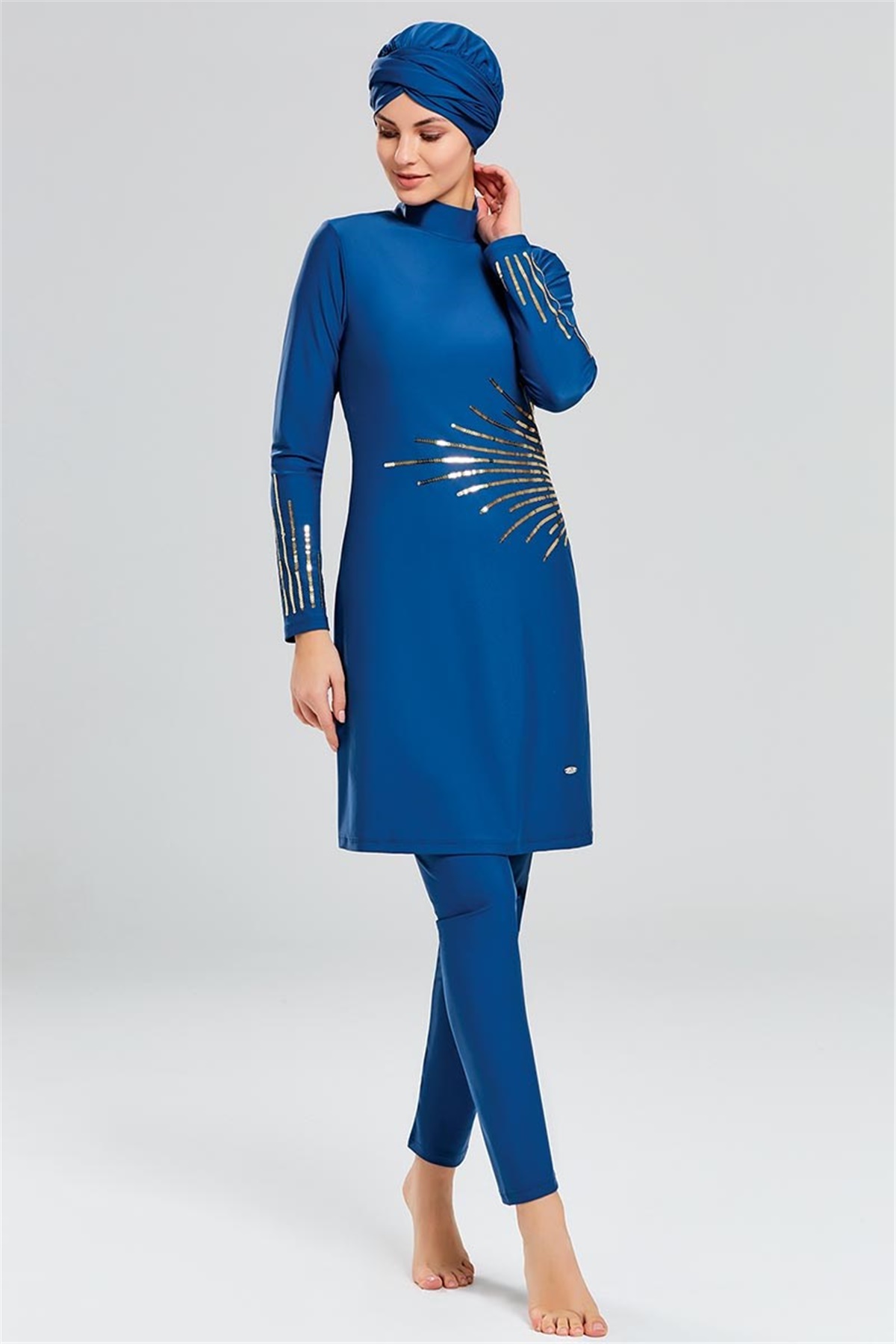 Pullu Lacivert Modern Tesettür Mayo