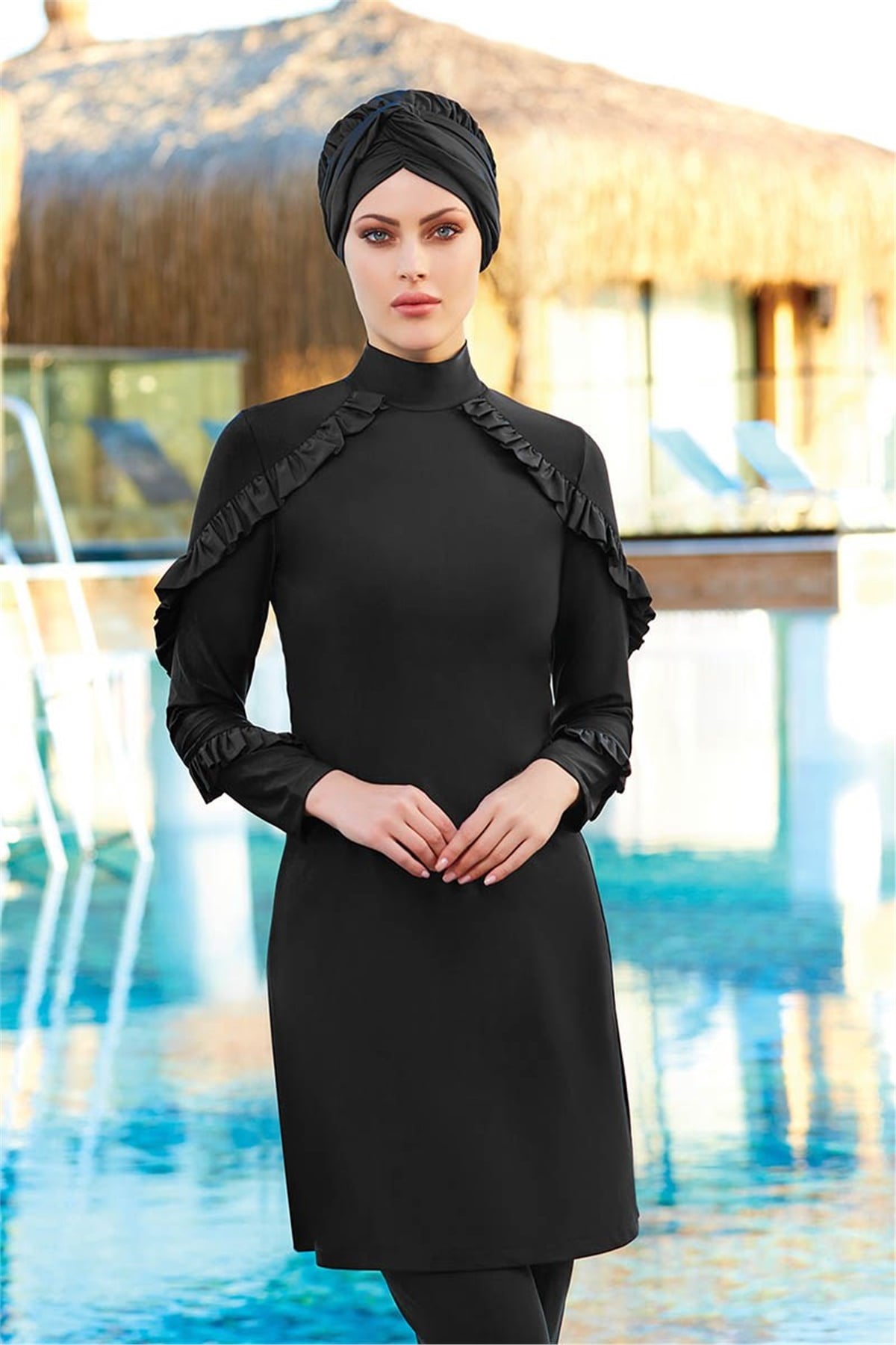 Sade ve Modern Tesettür Mayo 414104, Siyah
