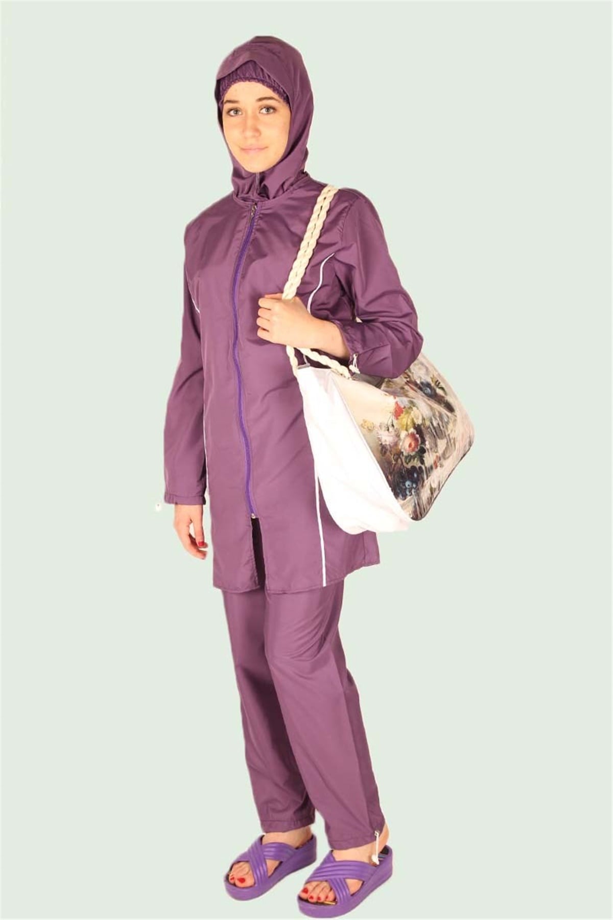 Sara Tesettür Mayo, Kapalı Haşema - Mor