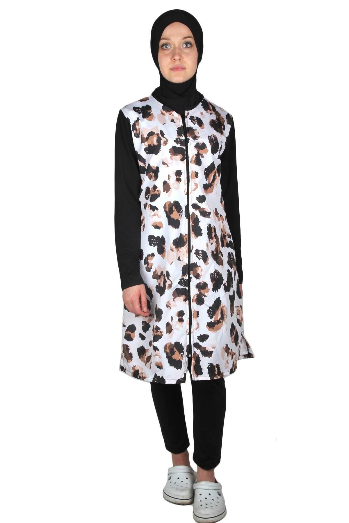 Sealife SL1014 Wild Serisi Tesettür Mayo, Yapışmayan Paraşüt Kumaş Tam Kapalı Mayo