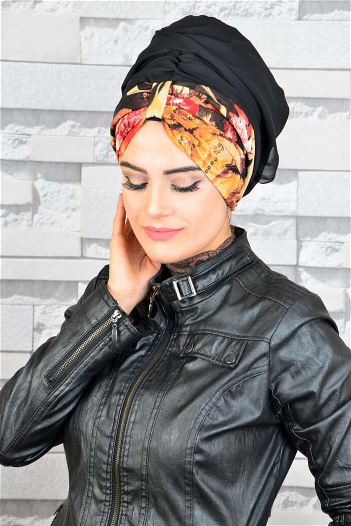 Şifon Bandana Pratik Hazır Bone Şal BND038