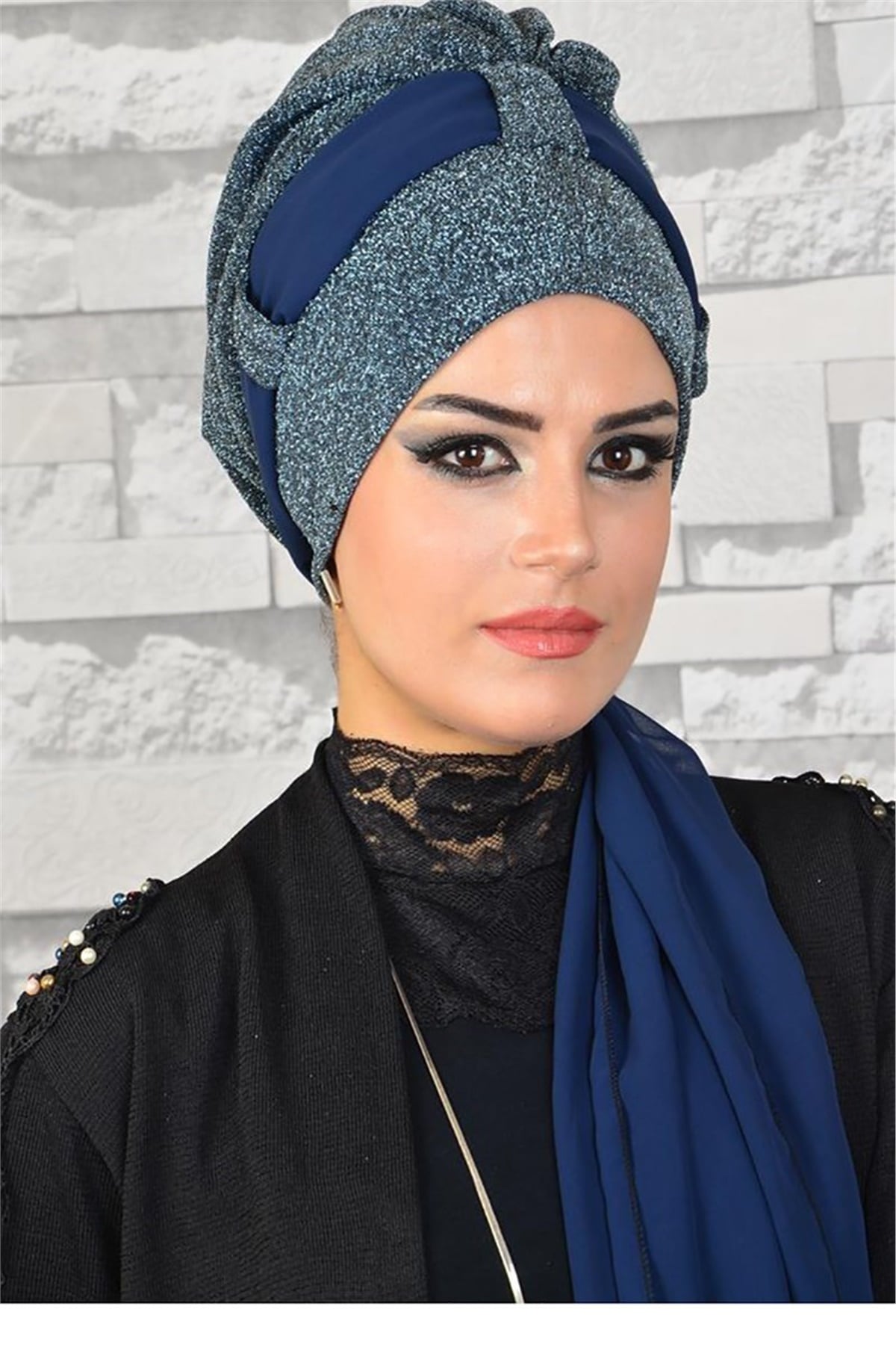 Simli Fularlı Bone bna027 Lacivert