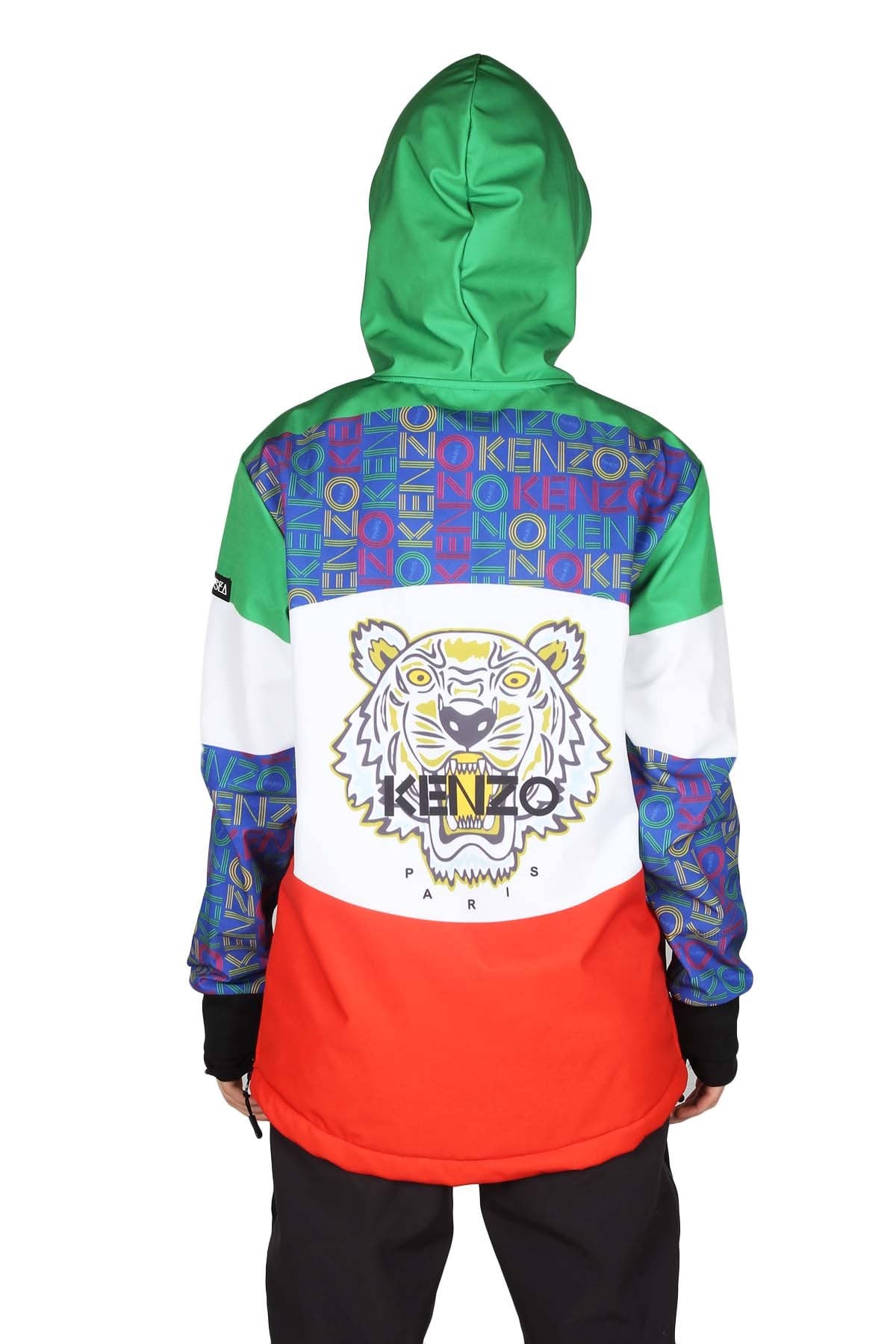 kenzou！ Kenzo - Siyah Yakası Shearling Detaylı Denim Mont - Siyah