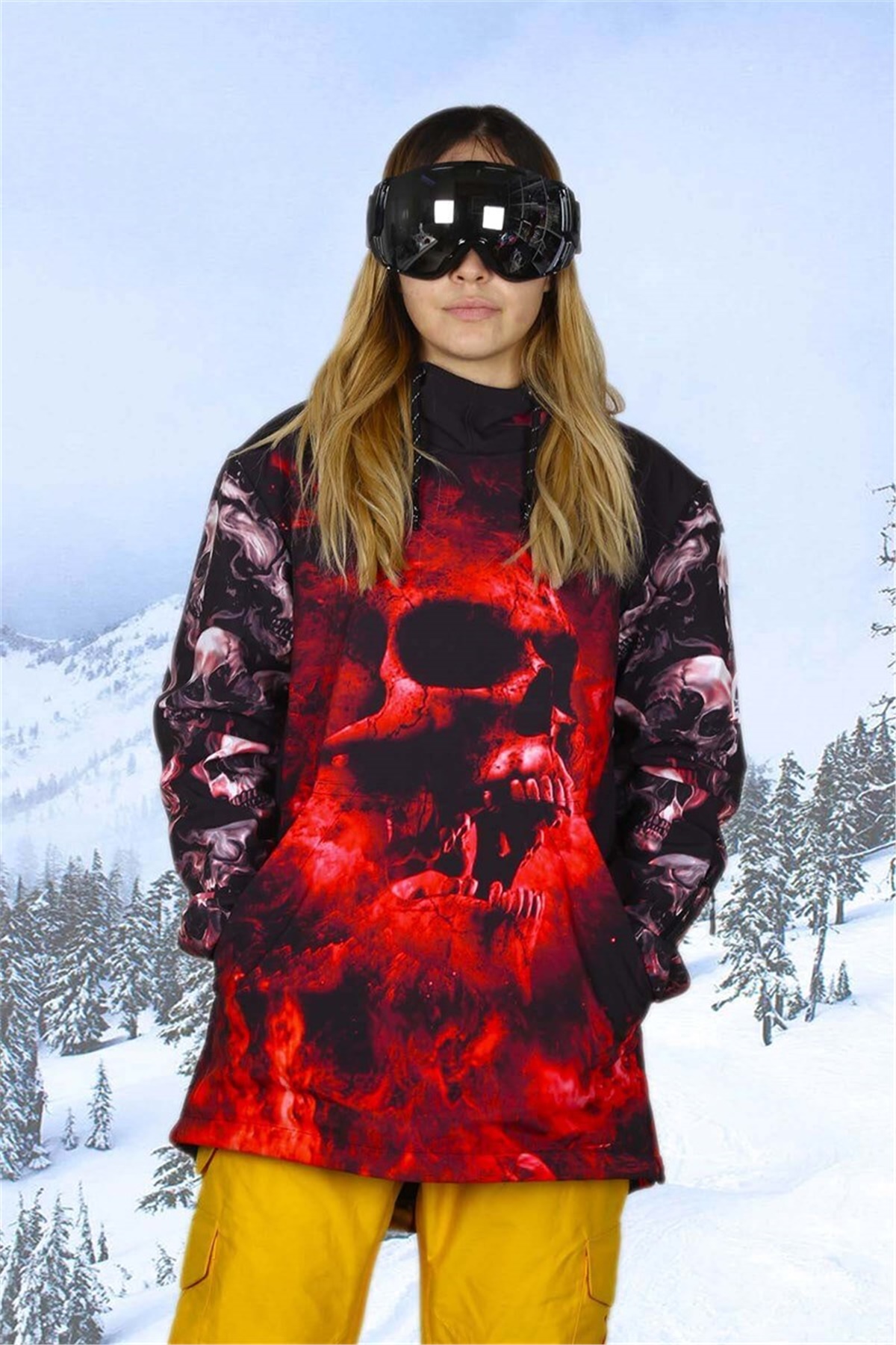 Snowsea SS5588 Red Skull Snowboard or Ski Jacket For Women