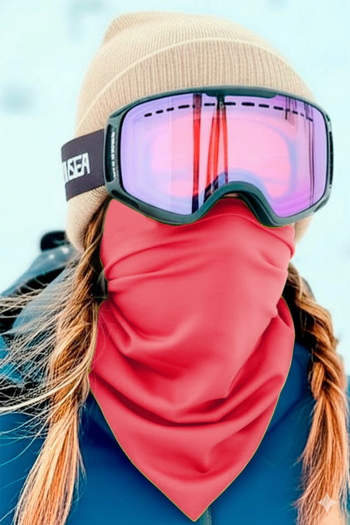 Snowsea Mercan Renk Kar Maskesi SS2133