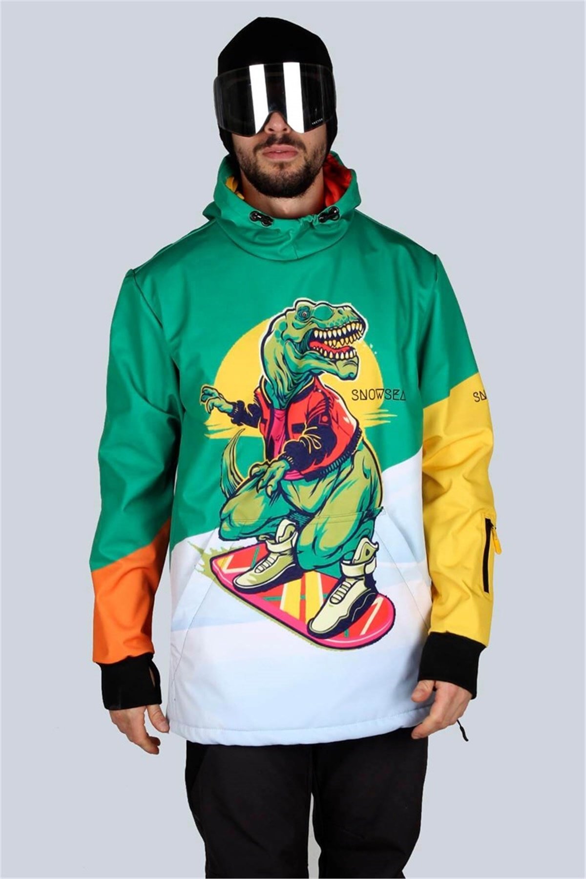 Snowsea SS5606 Çılgın Dinozor Unisex Snowboard ve Kayak Montu