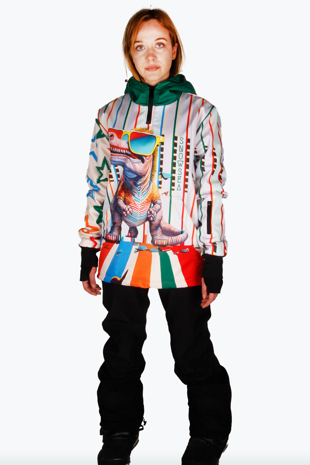 Snowsea SS8097 Dinosaur Kayak ve Snowboard Montu, Kadın Kar Montu