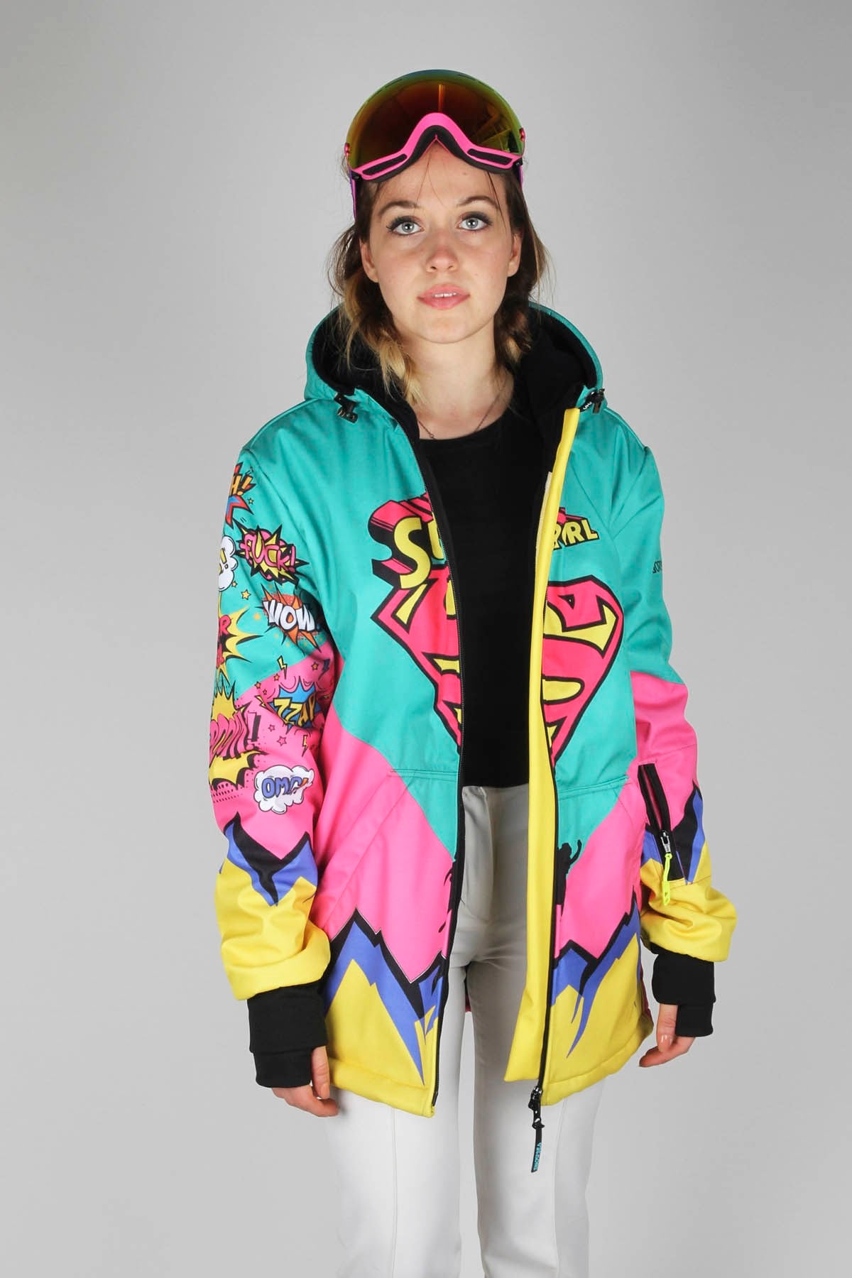 YUUKIOGURA スカルつきジャケット　レディース　s snowsea-supergirl-fermuar-