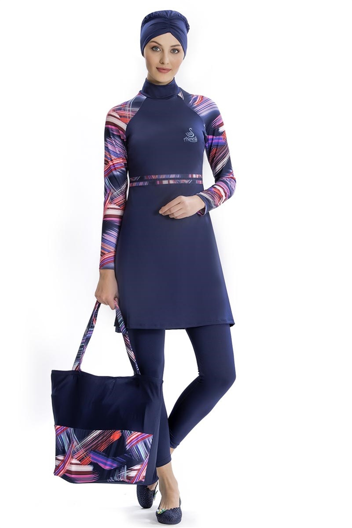Sporcu Tam Tesettür Mayo Sara 3208202 Lacivert
