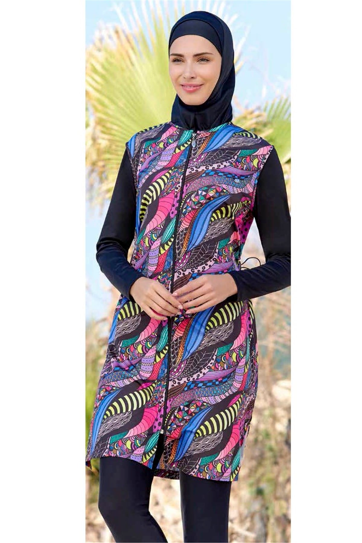 Tam Kapalı Mayo 22148 -  Siyah 