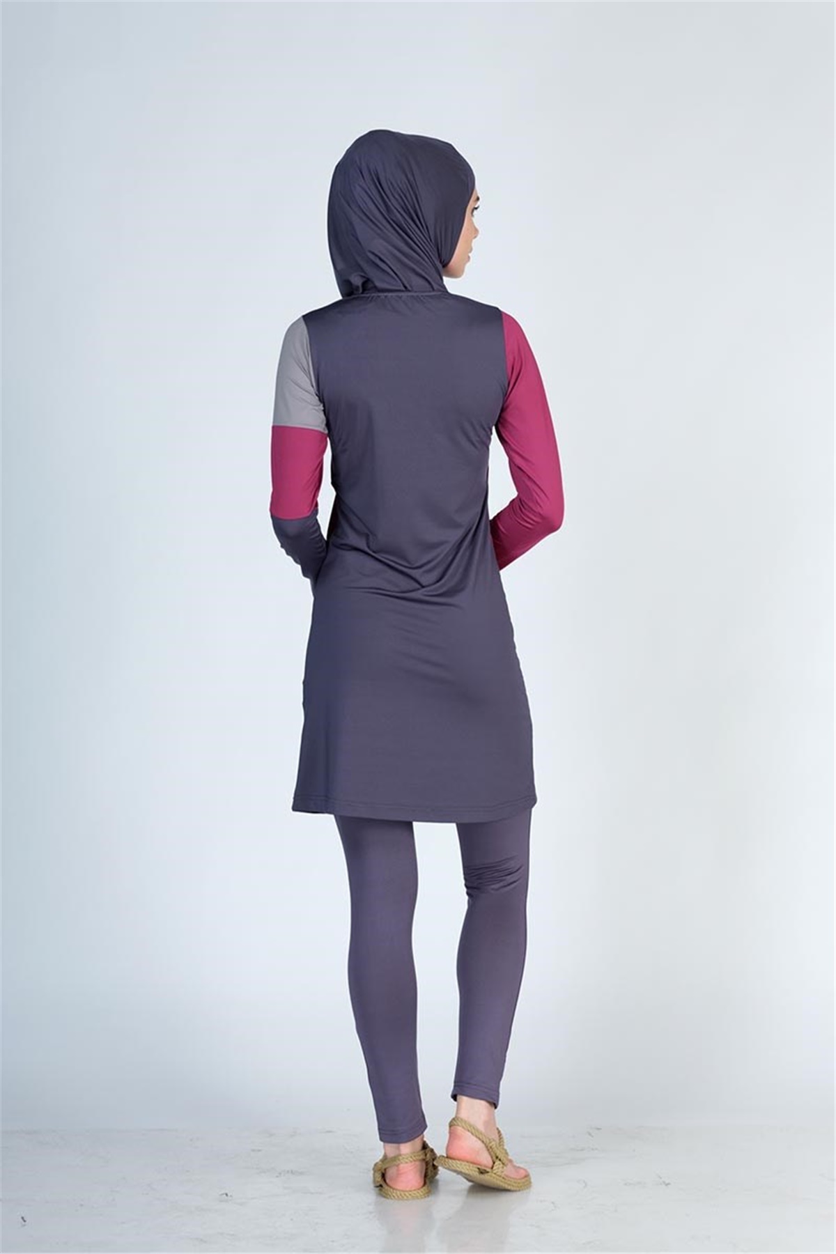 Tam Tesettür Kapalı Mayo ALS2621 Antrasit