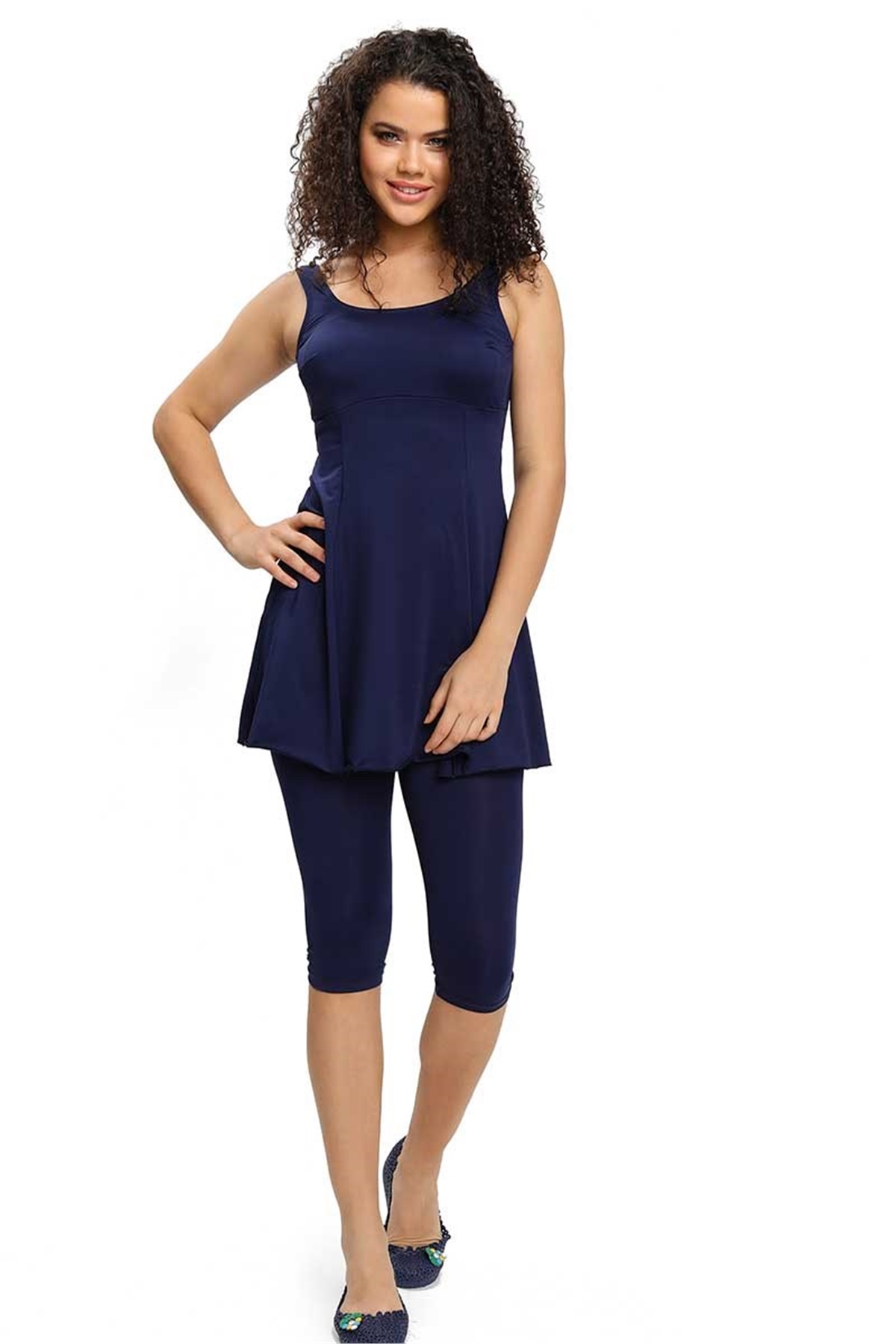 Taytlı Askılı Elbise Mayo, Havuz Mayo Cersy 3208002 Lacivert